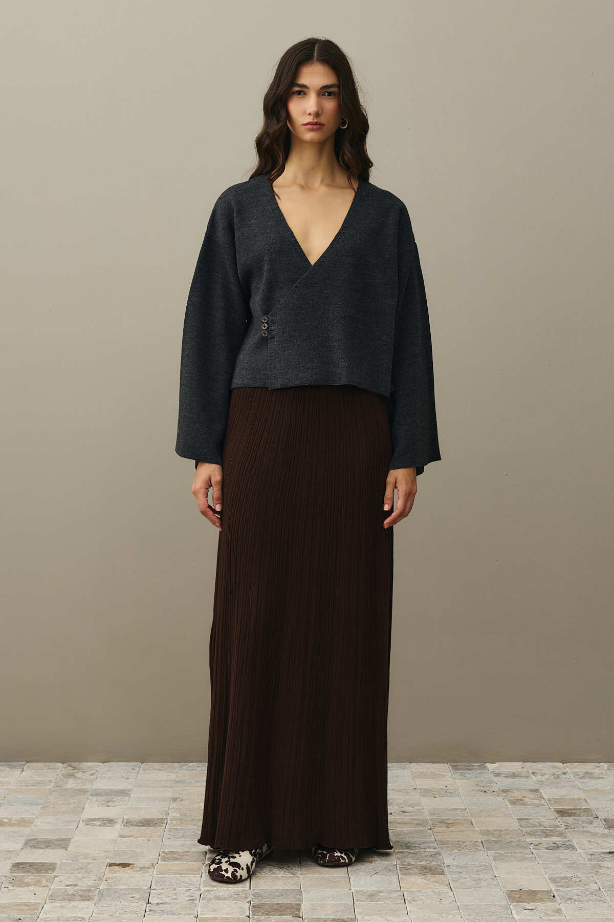 Kimono Hırka Antrasit