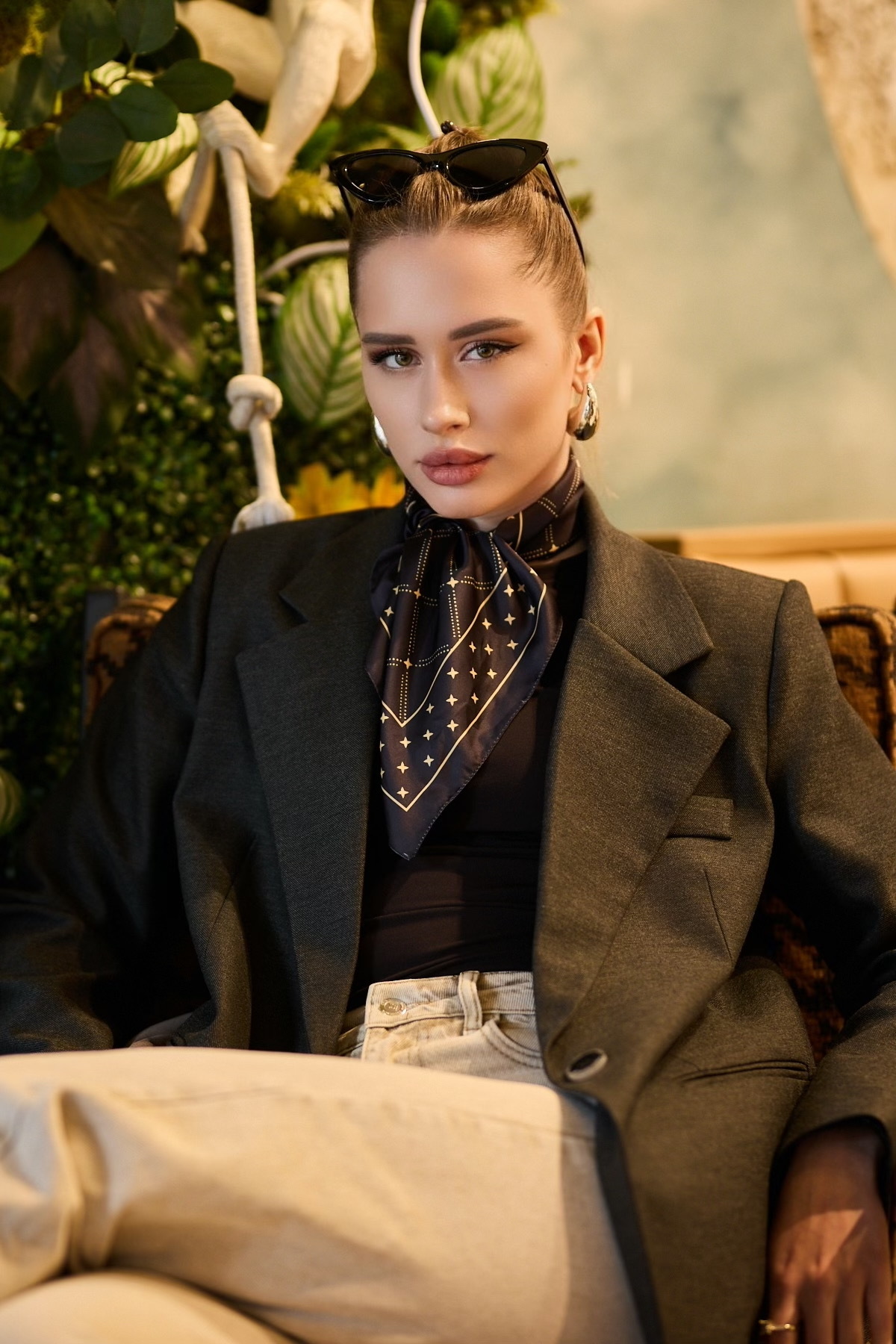 Altın Dokunuş Kadın Fular Bandana