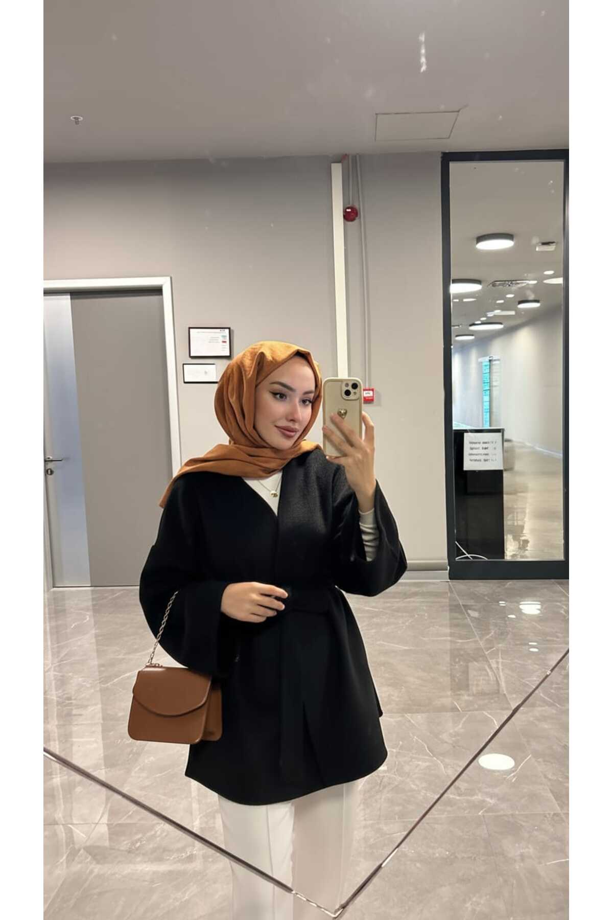 bağlama detaylı rahat kalıp kaşmir hırka