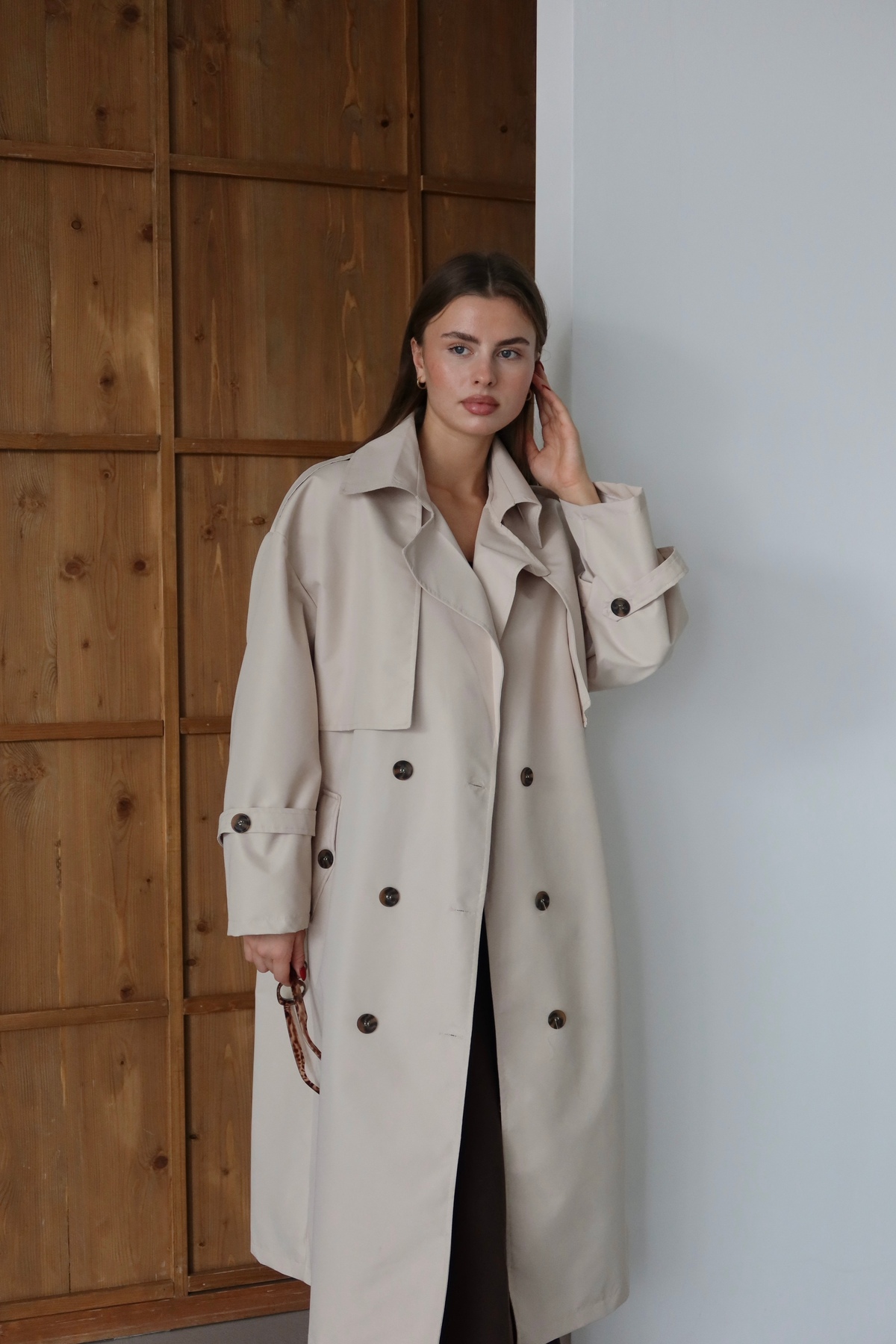 Premium Kol Apoletli Rüzgarlıklı Oversize Trençkot