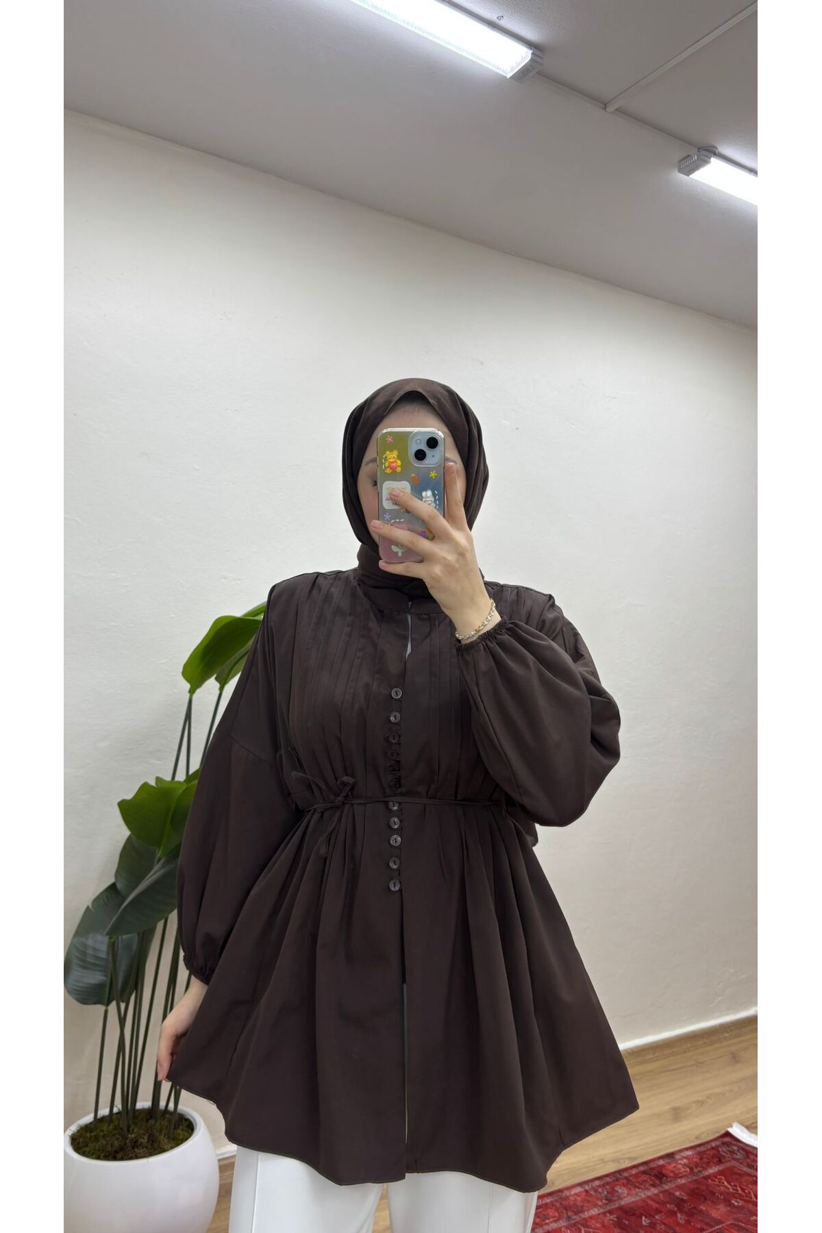 NERVÜRLÜ KETEN TESETTÜR GÖMLEK