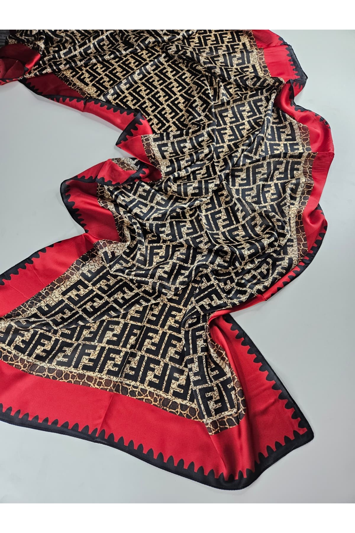 Premium F Desen İpek Vual Şal Silk Scrafs Shawl Hijab