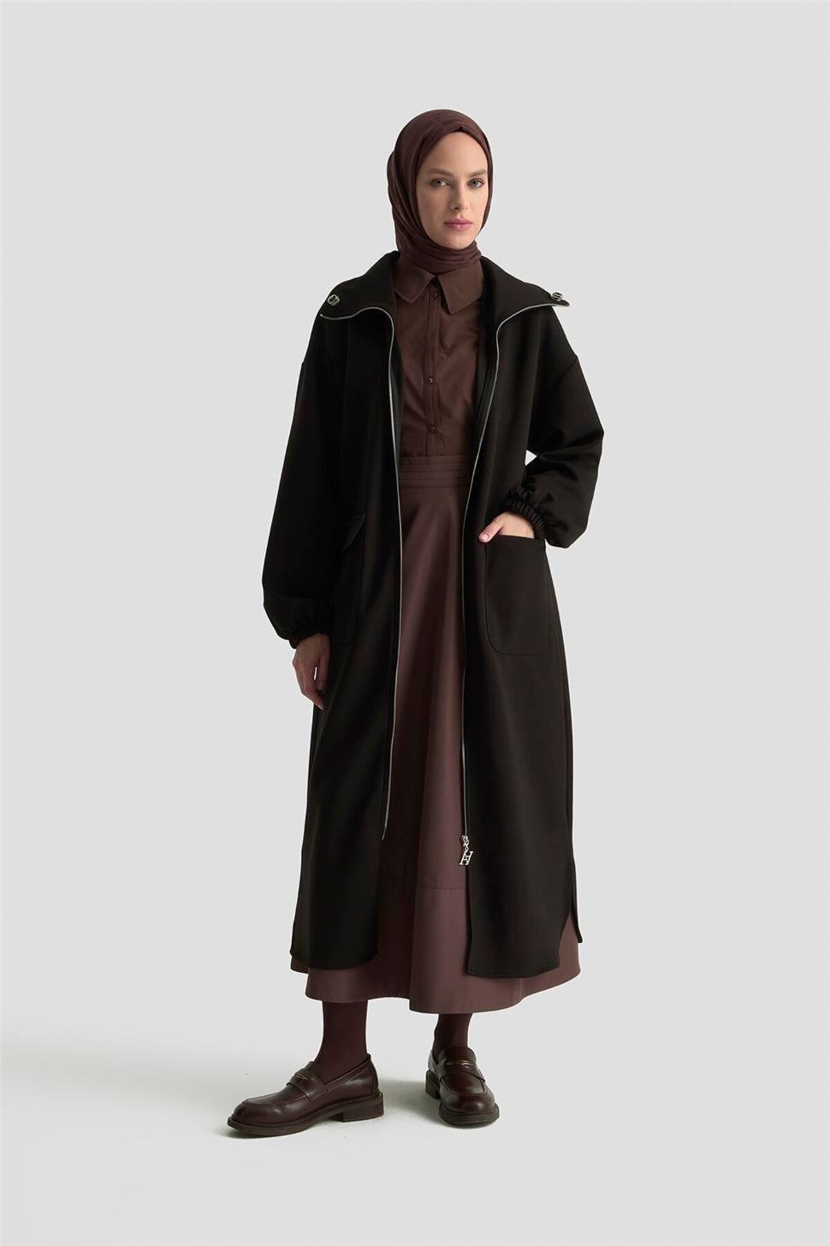 Yüksek Yaka Örme Giyçık 25KD1503 Siyah