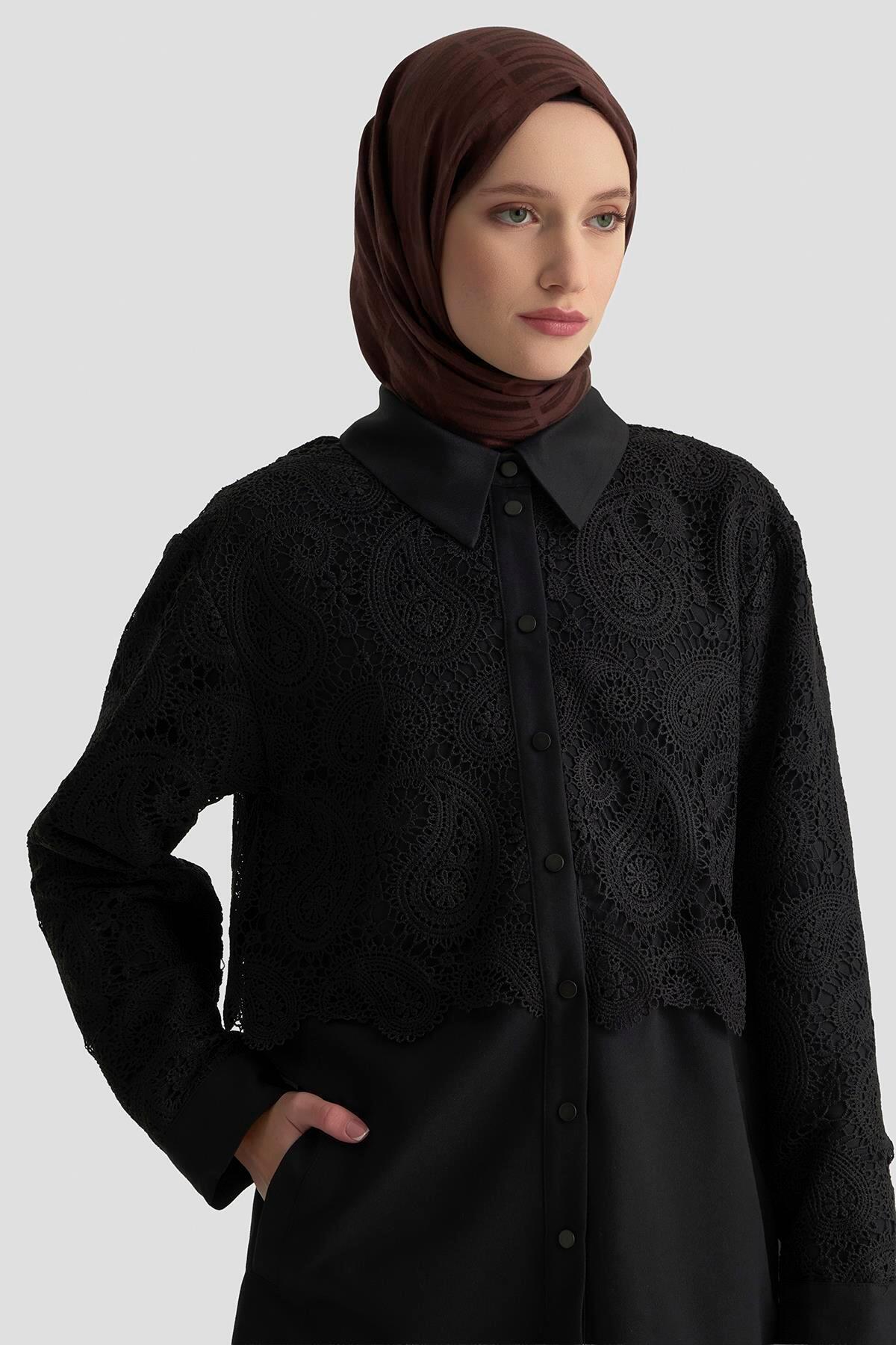 Dantel Allerli Kap 25K7924 Siyah