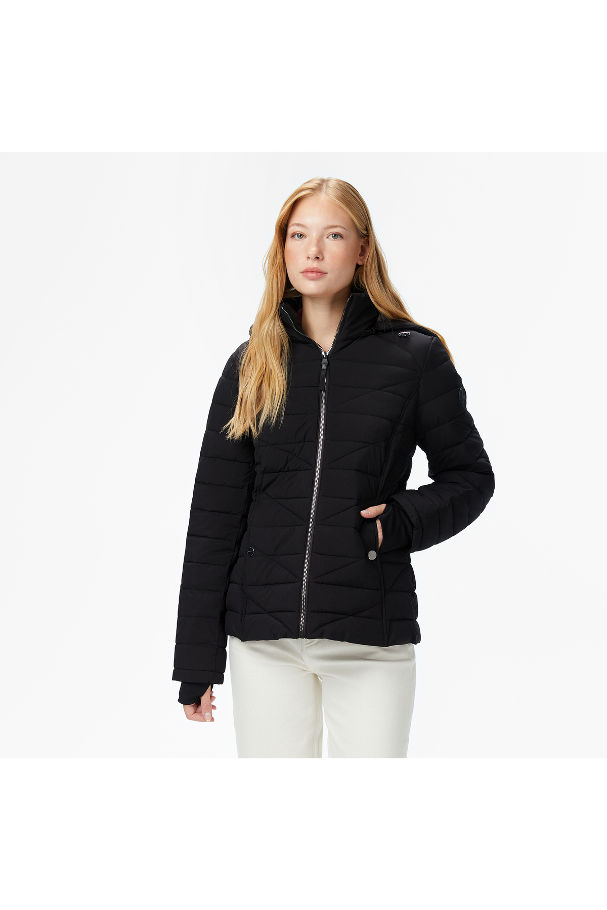 Kadın Siyah Regular Fit Mont