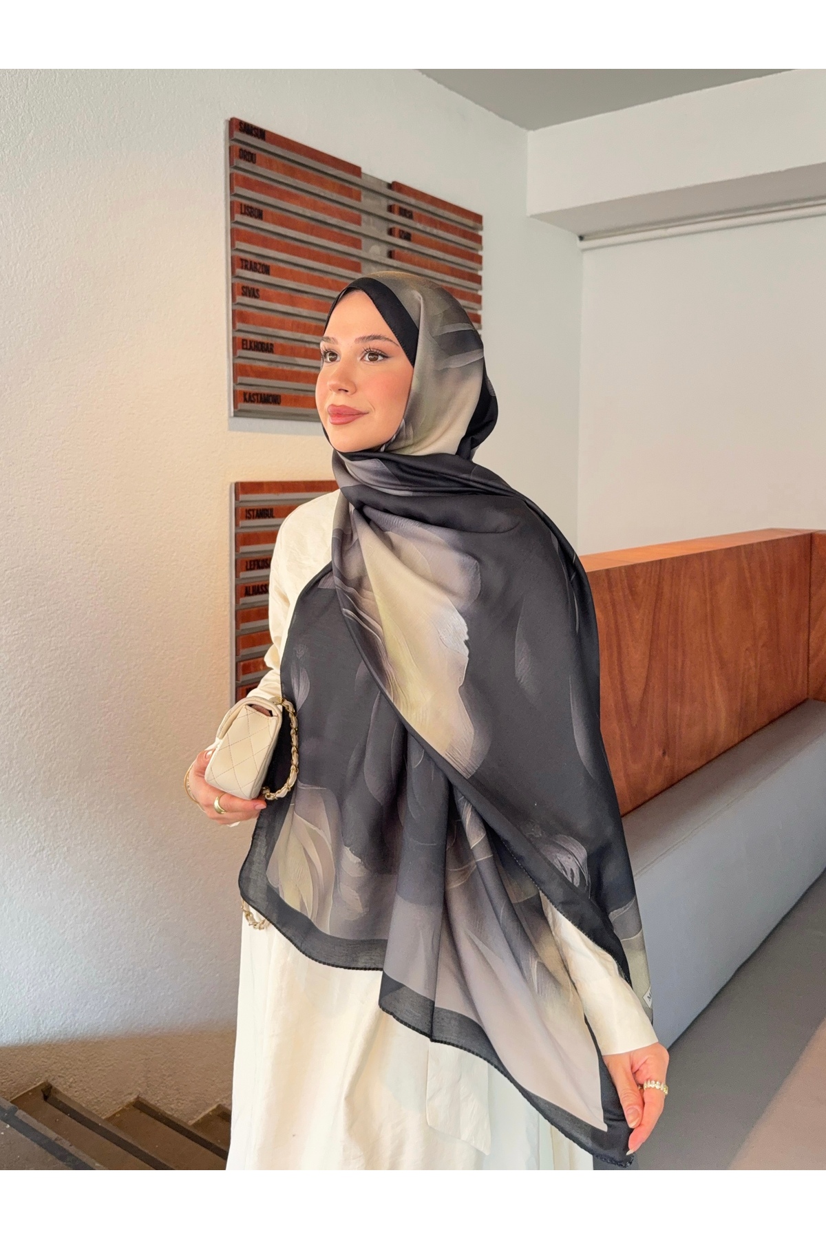 Desenli Pamuk Soft Şal Marline Serisi ps193