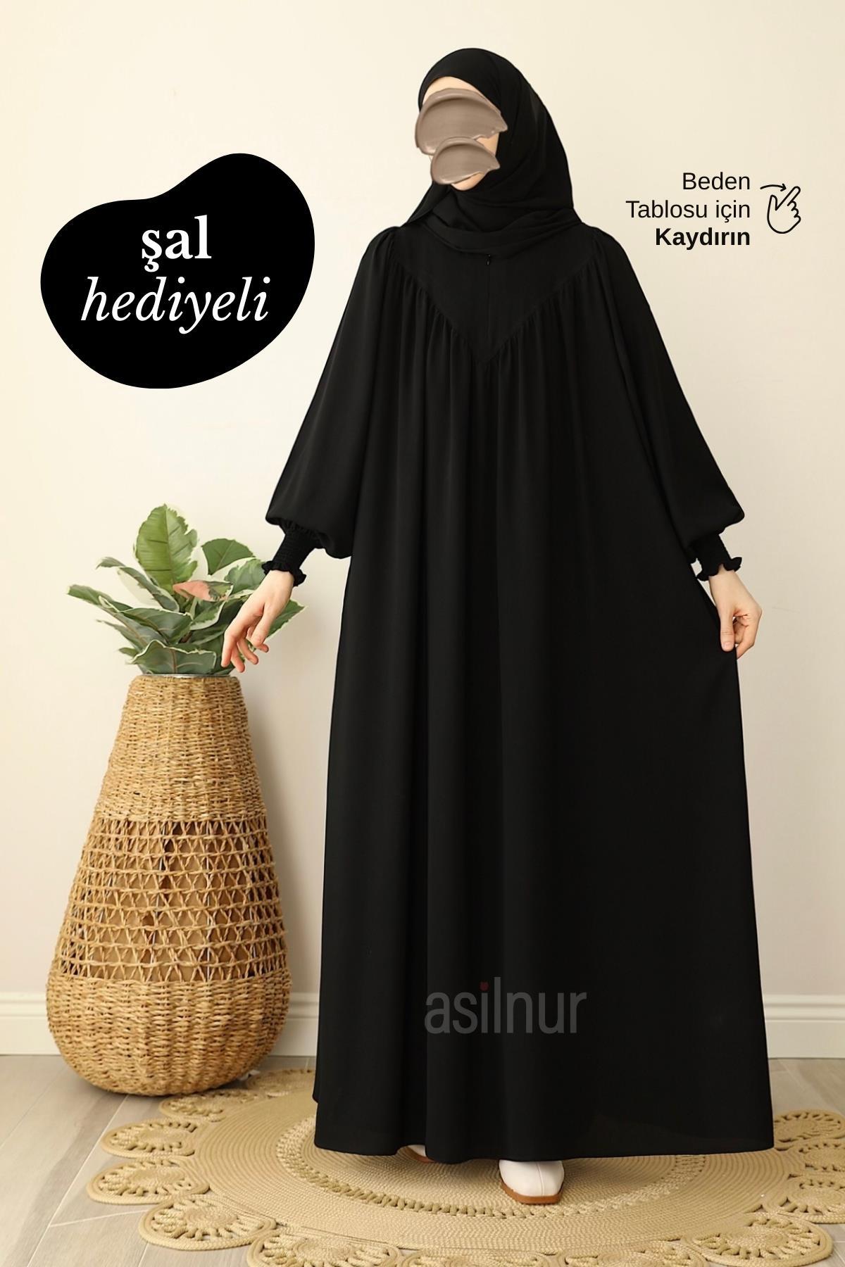 Sema Elbise Şal Hediyeli Takım Siyah