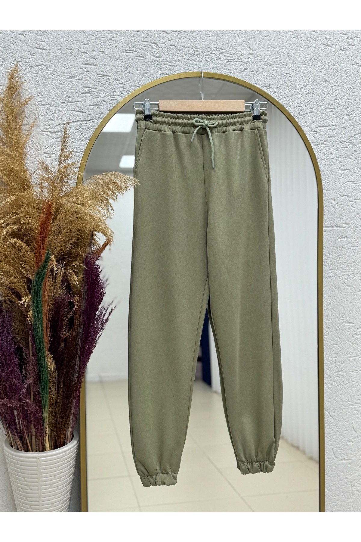 Gavetta Paça Lastikli İki İp Düz Eşofman-Zi4010 Haki