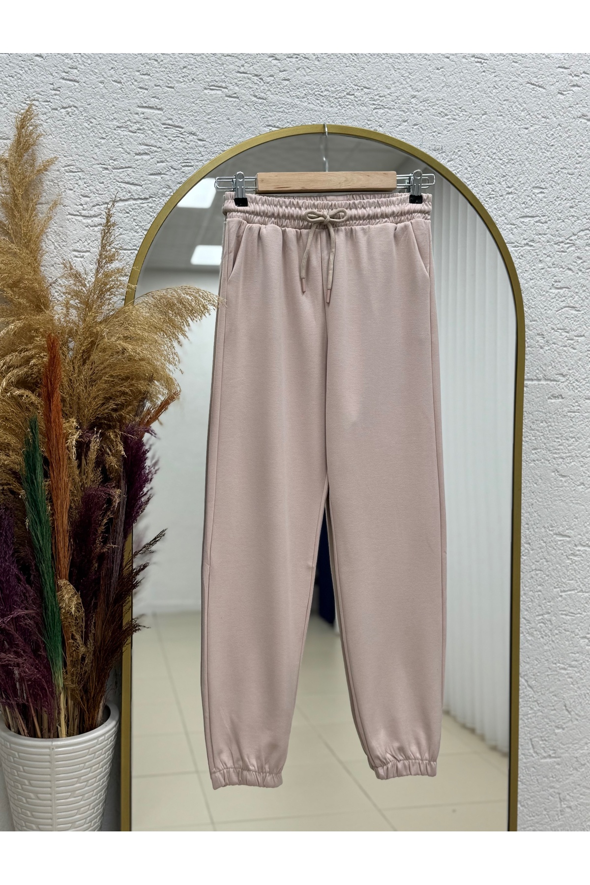 Gavetta Paça Lastikli İki İp Düz Eşofman-Zi4010 Taş