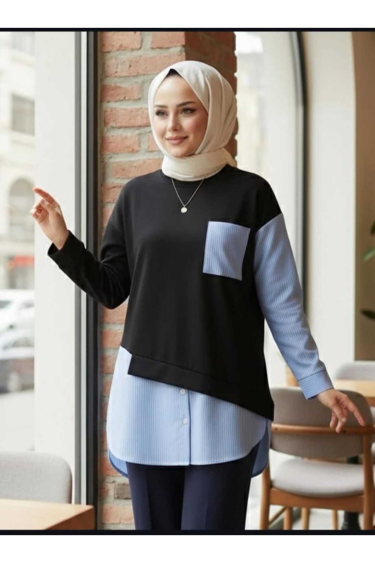 garni detaylı penye tunik