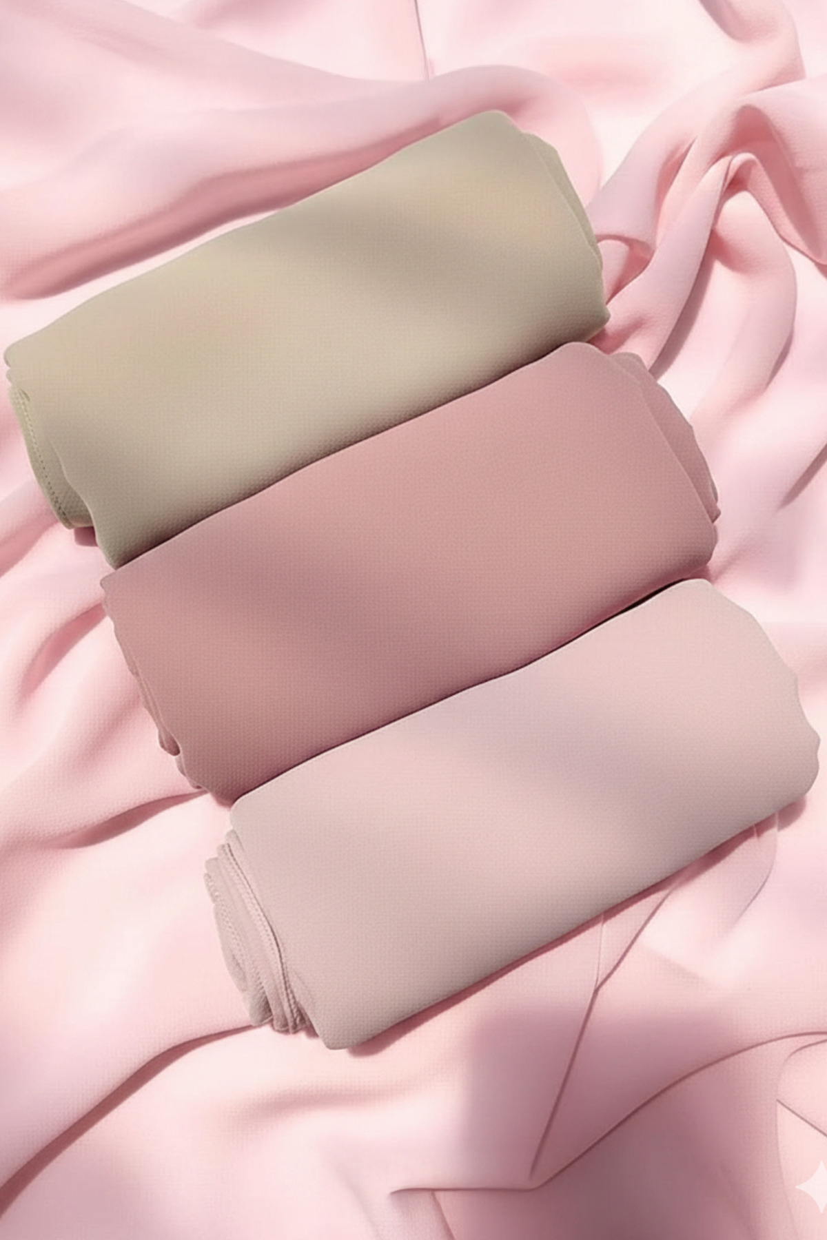 3’lü Premium Şifon Şal Seti – Yumuşak Tonlar – 70×180 cm