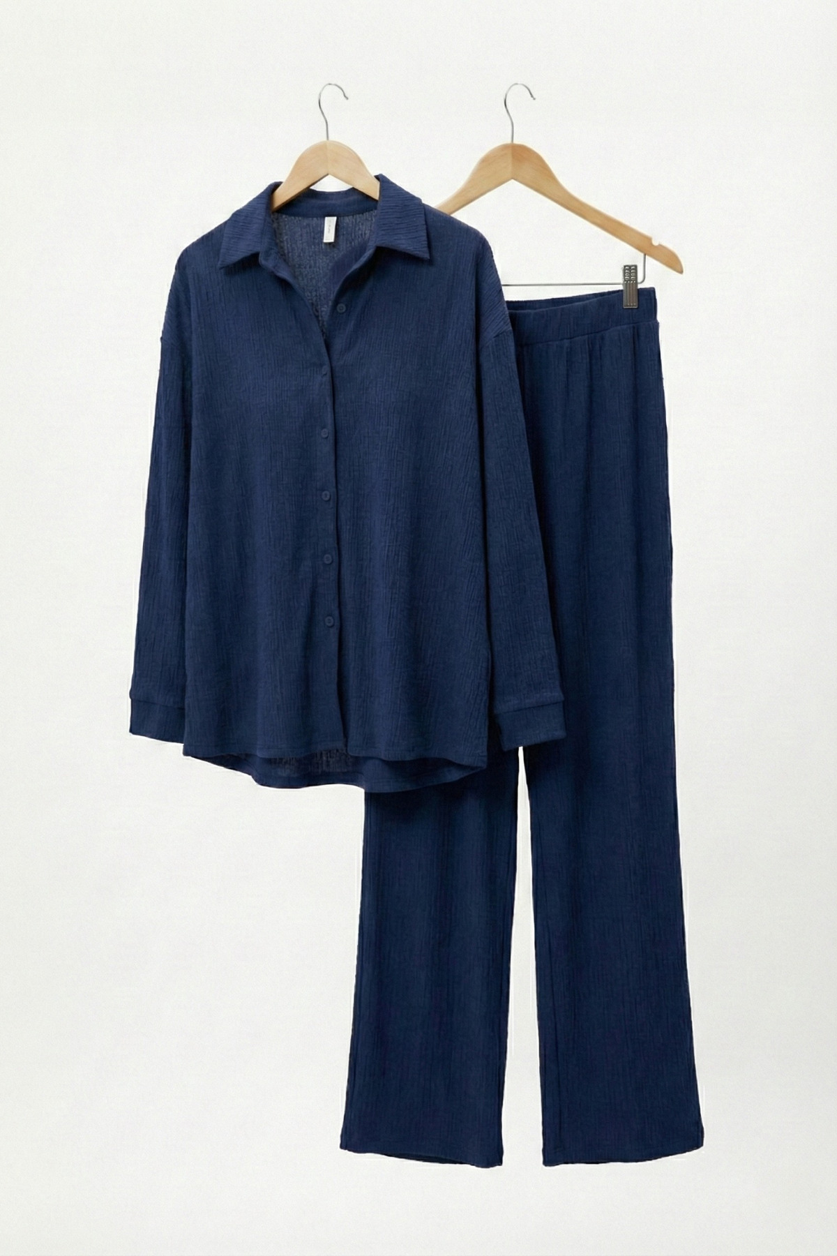 Bürümcük Kumaş Gömlek Yaka Düğmeli Alt Üst Takım Tesettüre Uygun 2XL 6XL