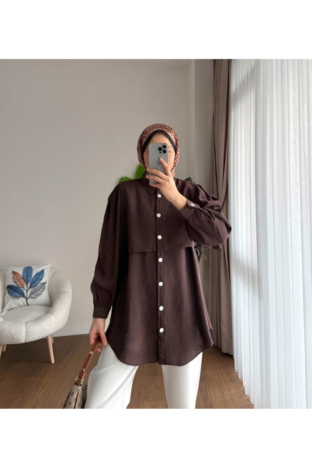Kadın Violet Tesettür Gömlek