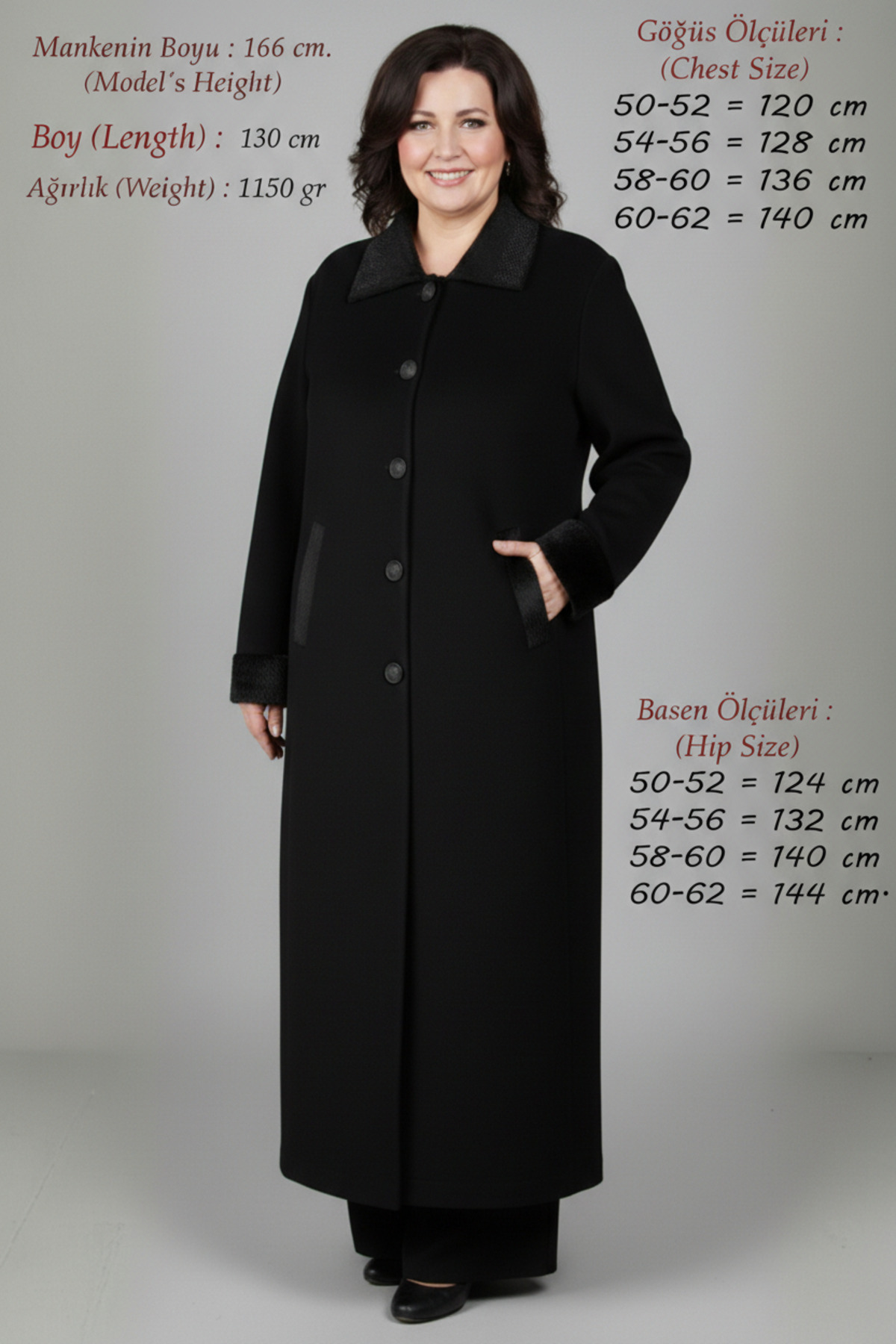 Triko Kadın Çelik Örgü Kalın Tesettür Pardösü Anne Siyah Kışlık Uzun Hırka