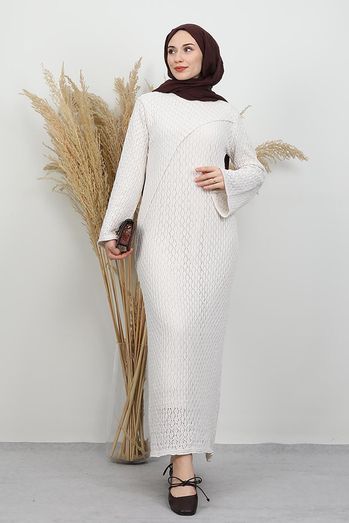 Aşiyan Örgü Elbise Bej