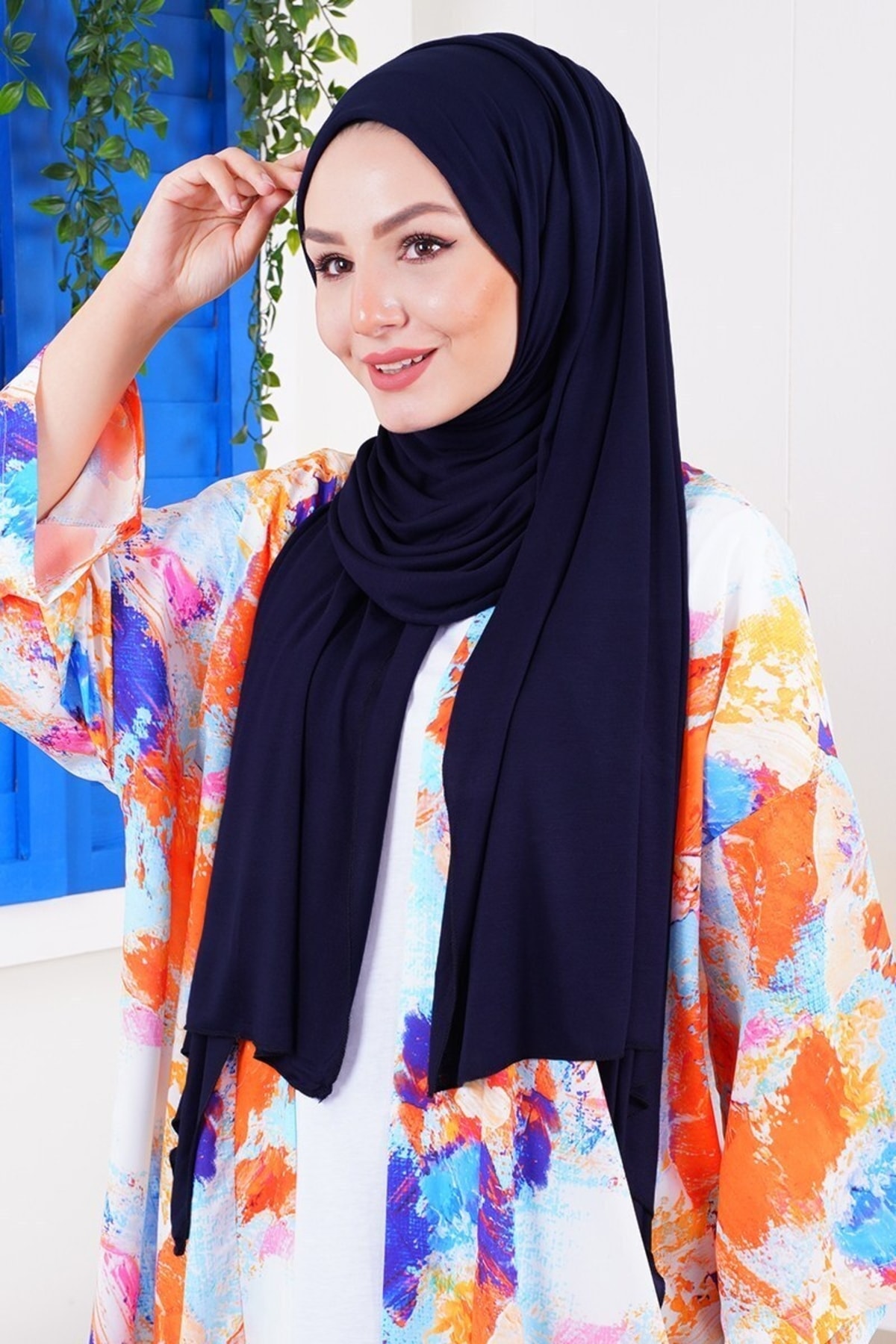 Kadın Penye Şal Lacivert