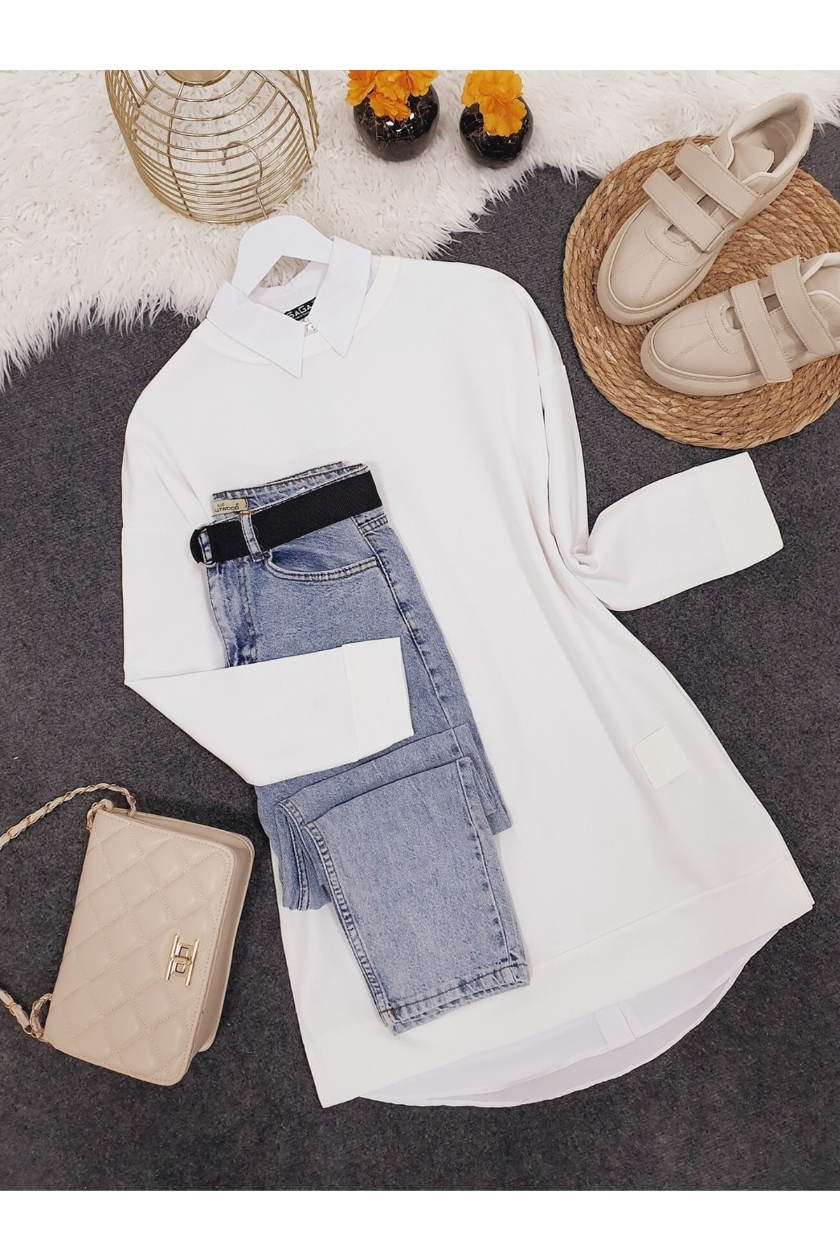 Bisiklet Yaka Yırtmaçlı Penye 1. Kalite