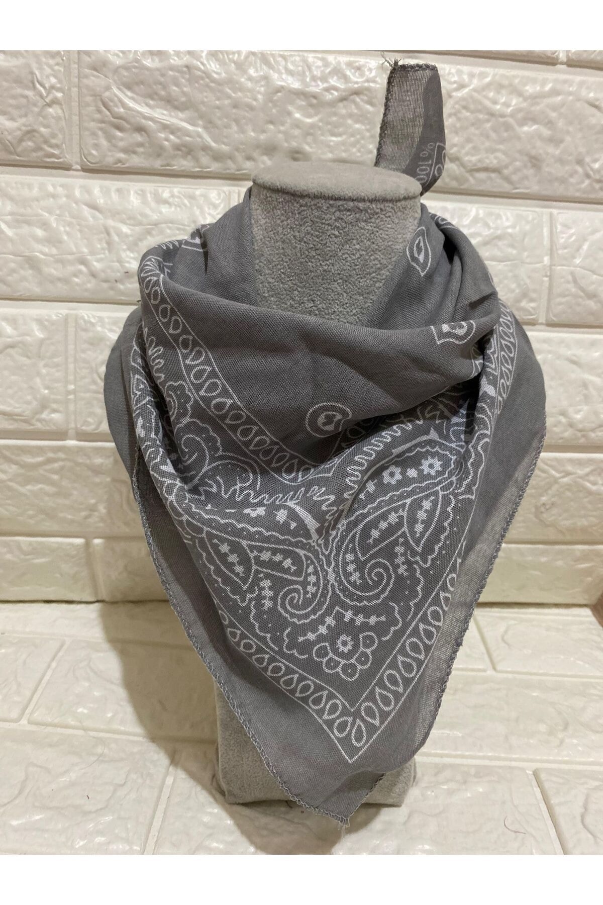 %100 Pamuk Unisex Etnik Desenli Bandana Fular