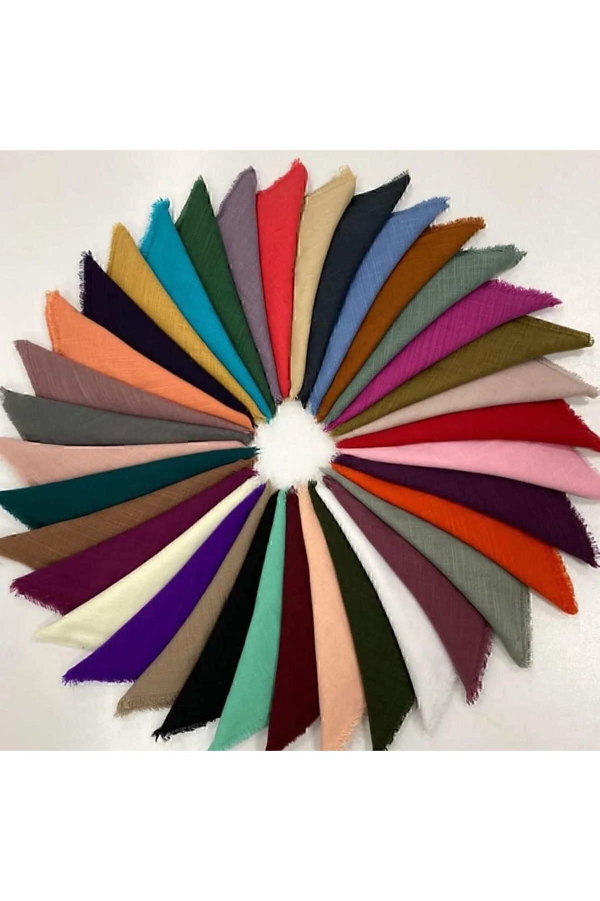 10 Adet Düz Flamlı Pamuklu Hediyelik Eşarp Asorti