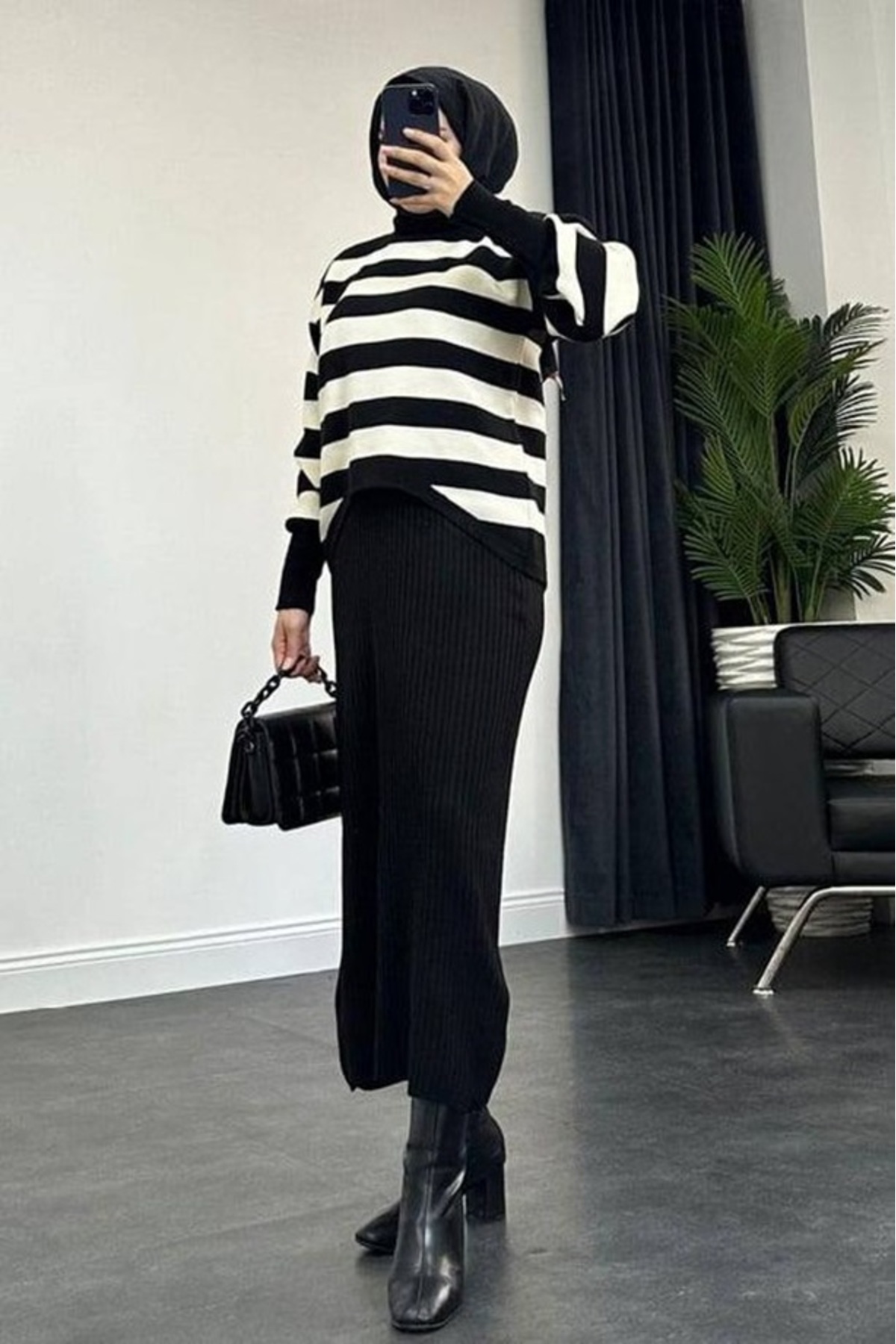 TRİKO KUMAŞ KAZAK ELBİSE 2 Lİ TAKIM