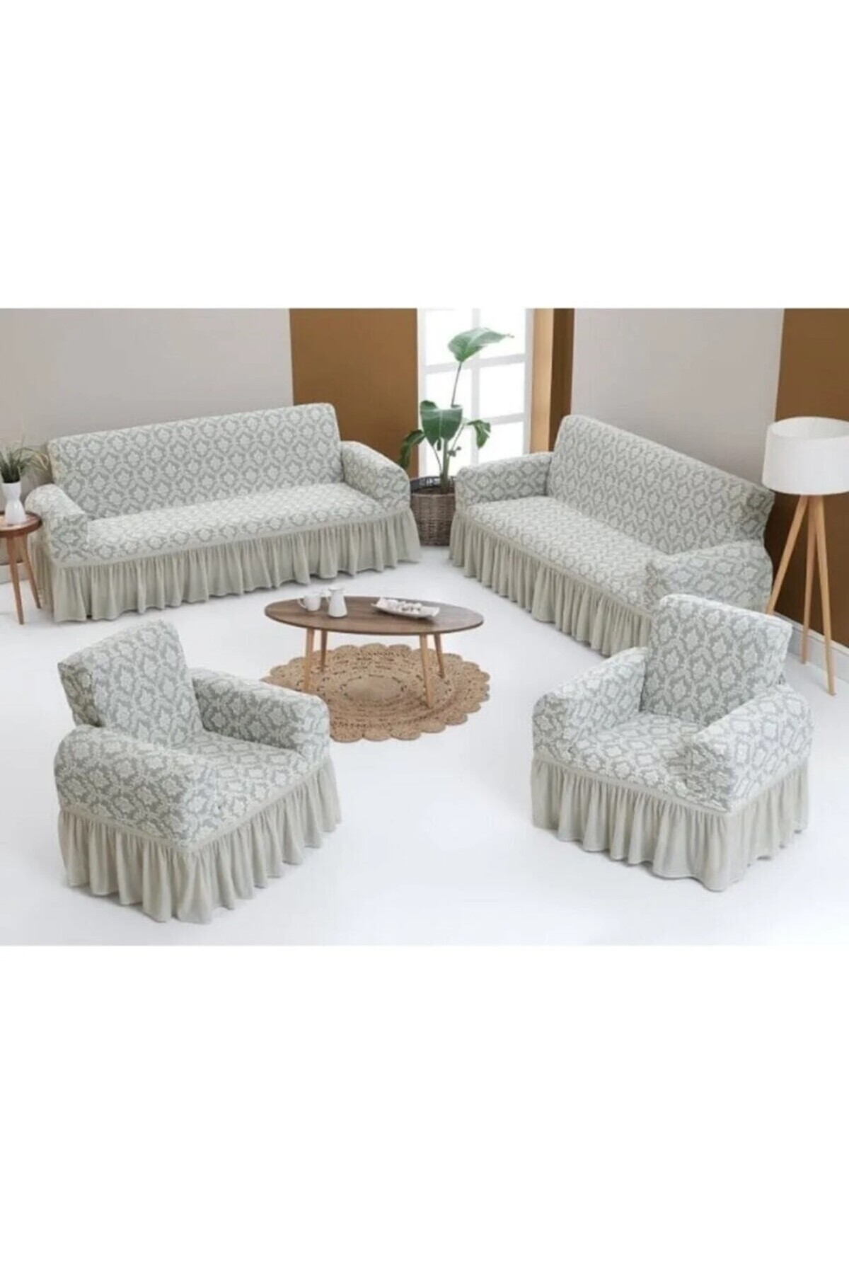 Jakarli koltuk ,kanepe, çekyat örtüsü ,koltuk kılıfı şal desen 3+3+1+1 takım