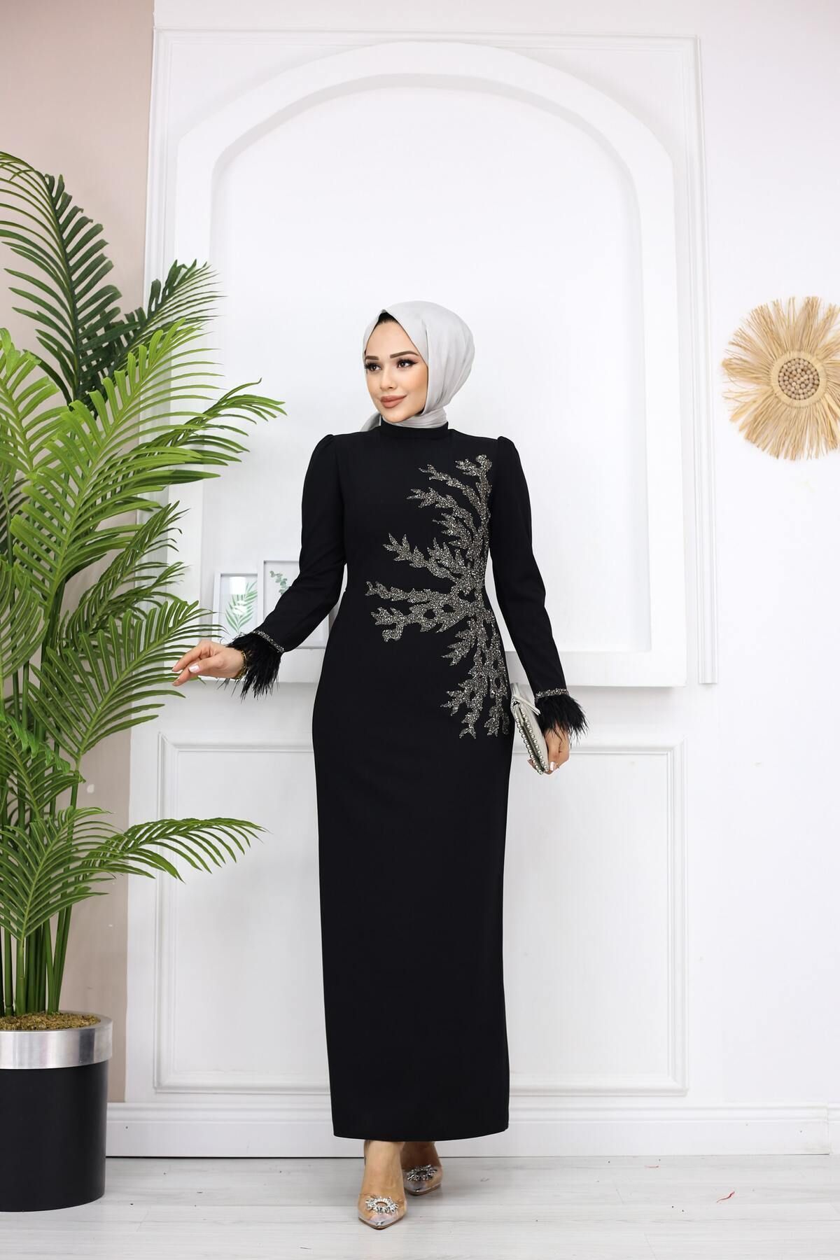 Fadik Tesettür Abiye - Siyah