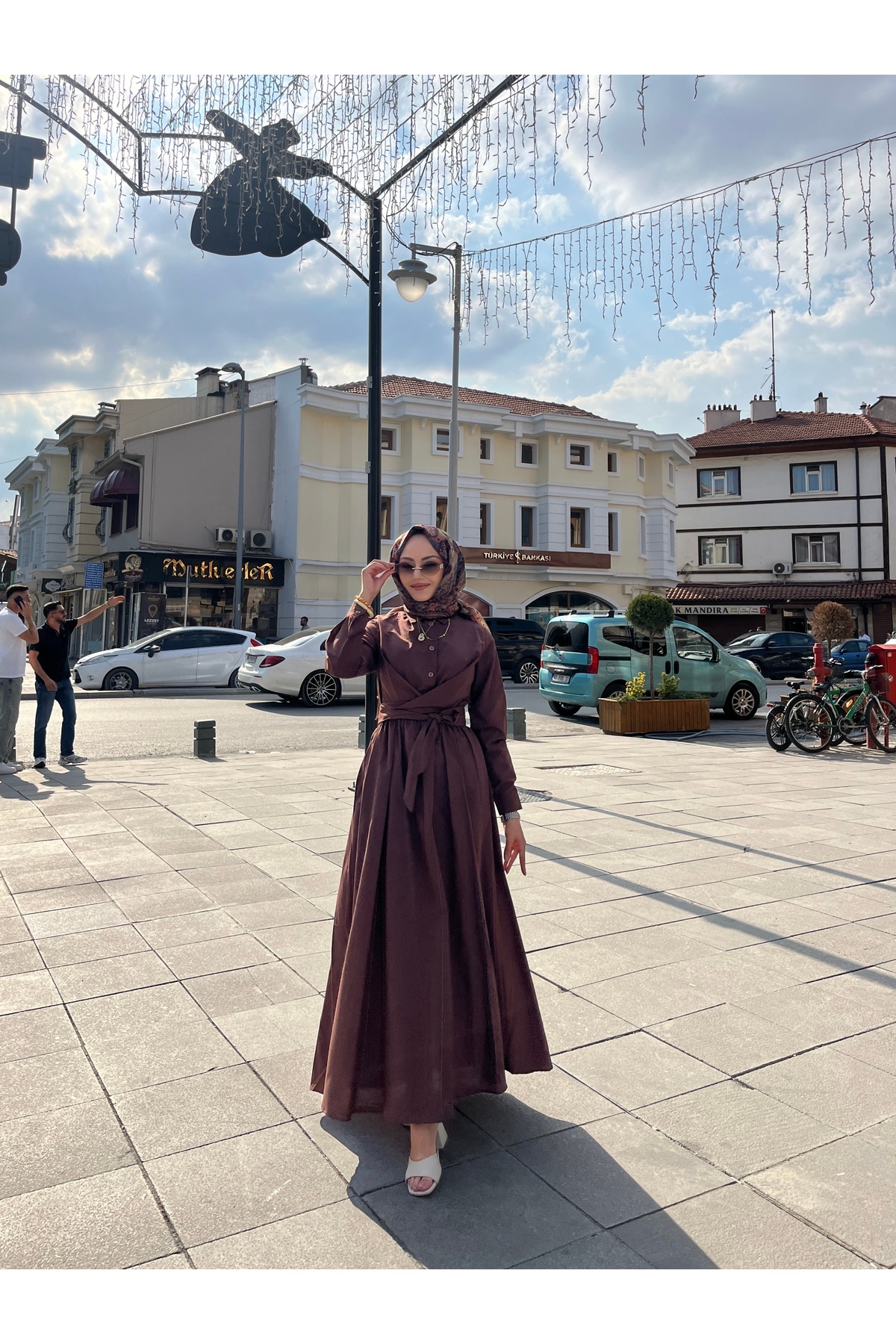 Kendinden Kuşaklı Yandan Cepli Yazlık Elbise