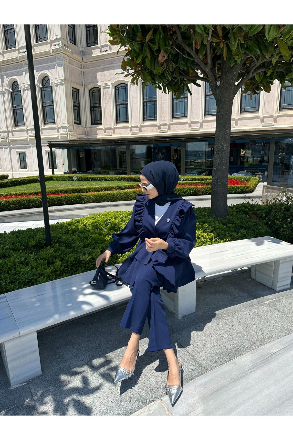 Roza İkili Takım Lacivert