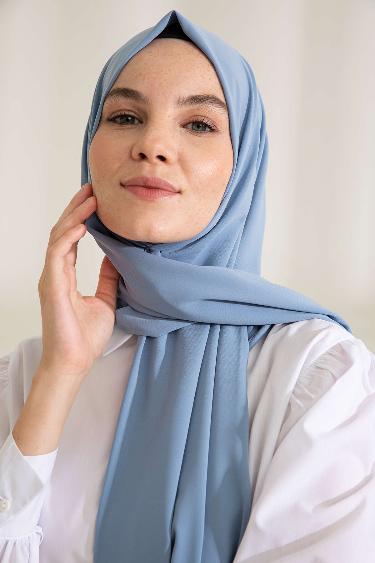 Medine İpeği Bebe Mavisi Şal