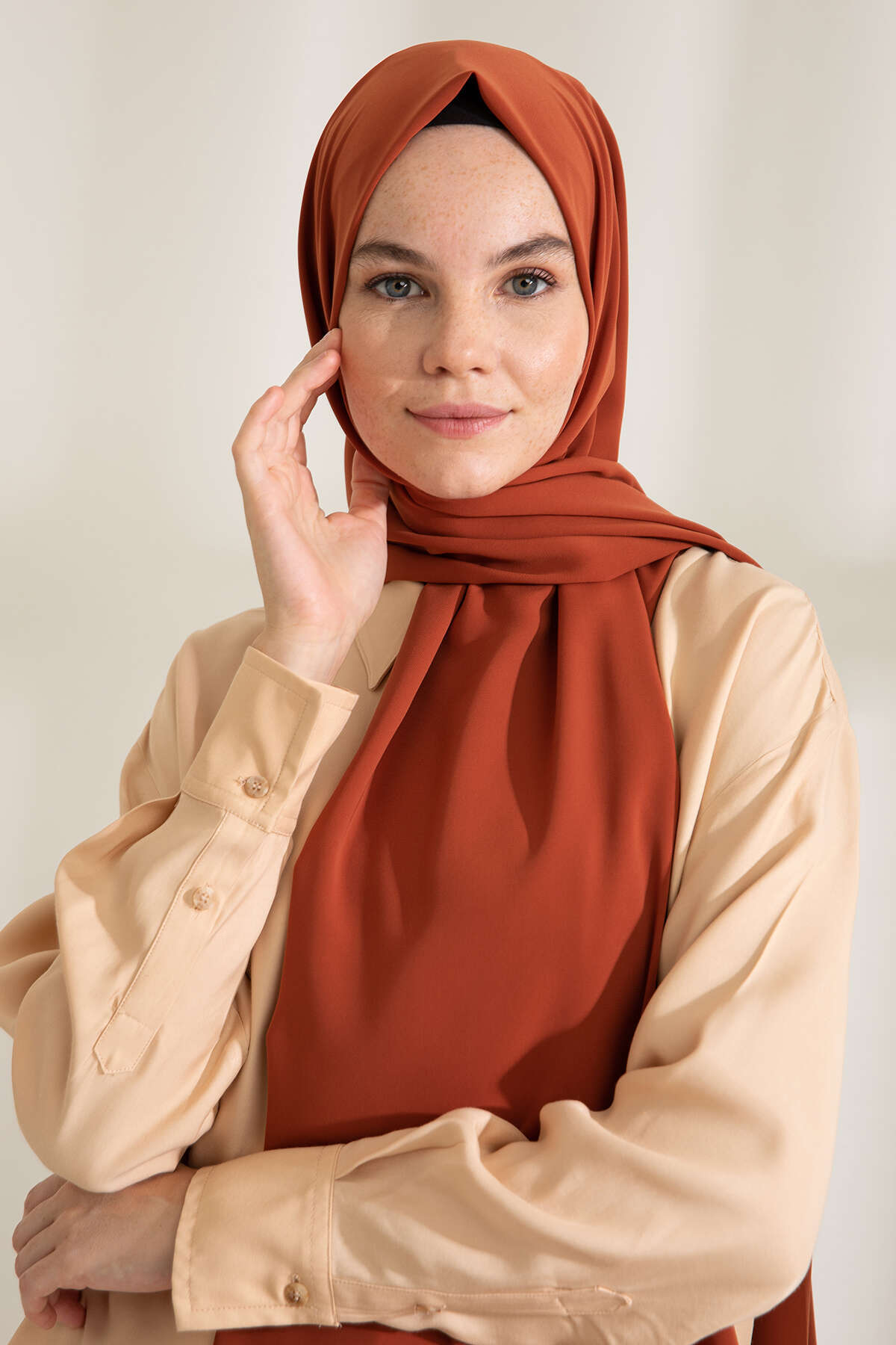 Medine İpeği Tarçın Şal