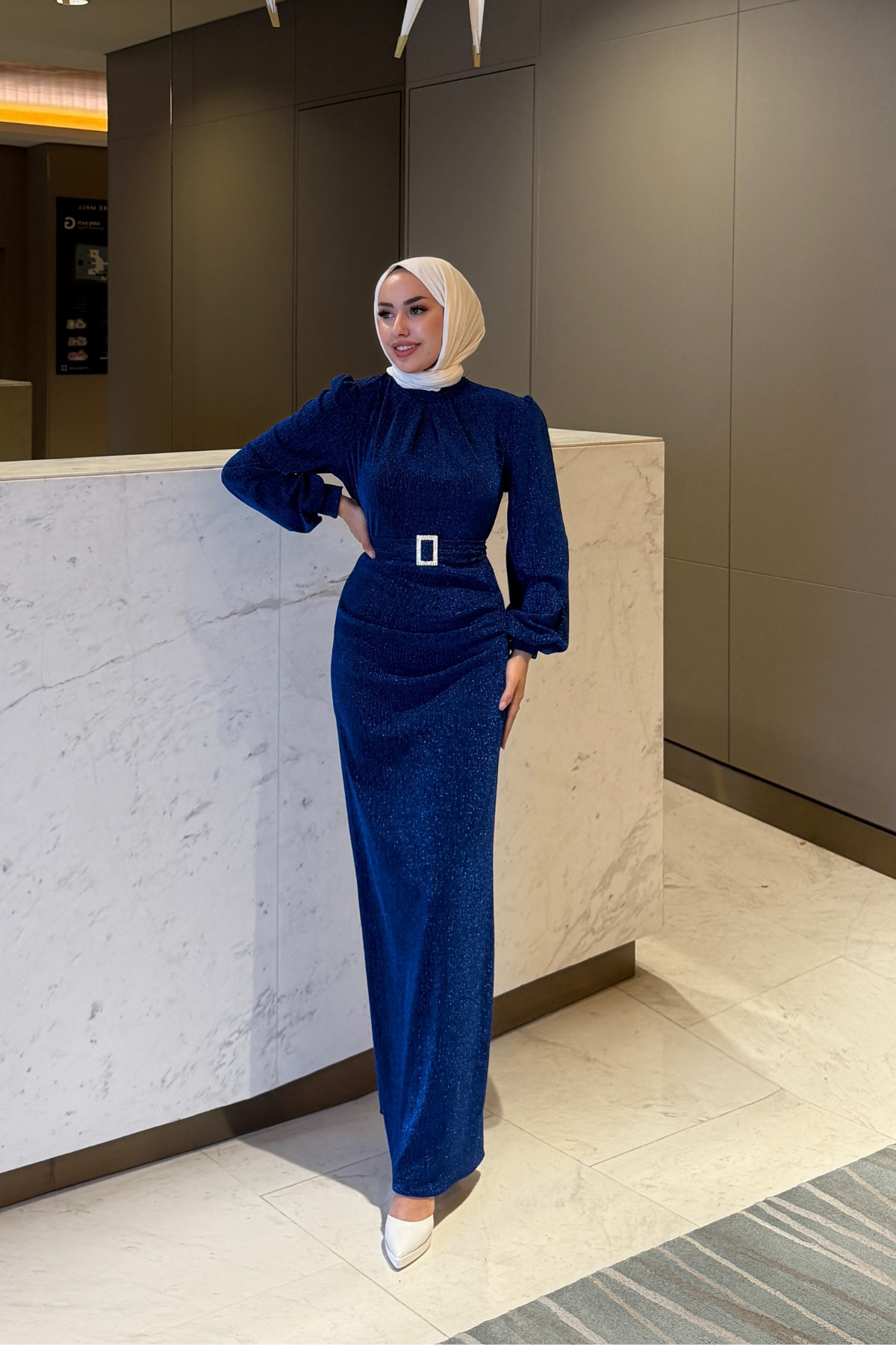 Seçil Simli Tesettür Abiye