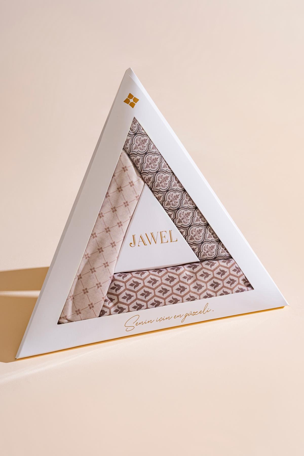 Kadın Soft Eşarp Paketi (Kahve Krem-Kahve-Sütlü Kahve)