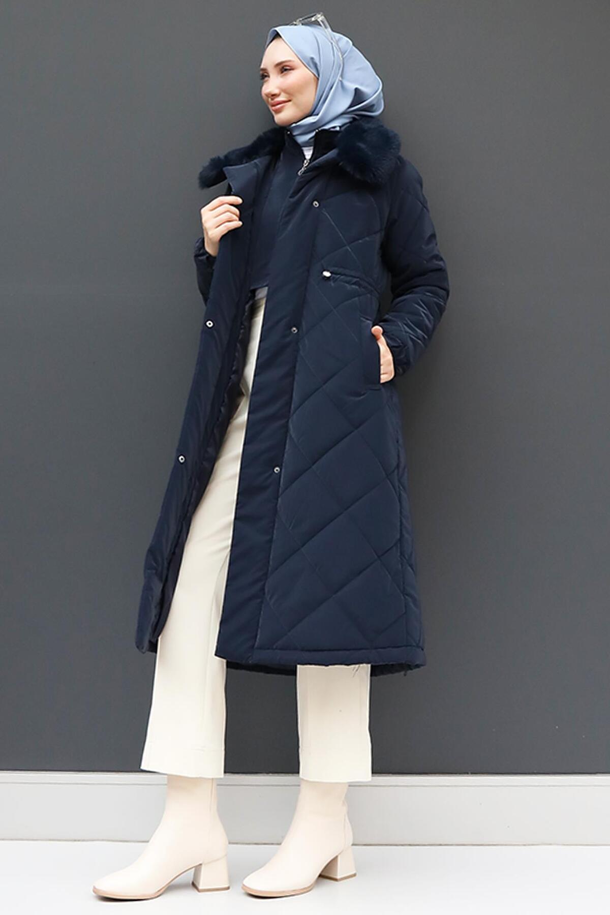 Şişme Anorak Mont Lacivert