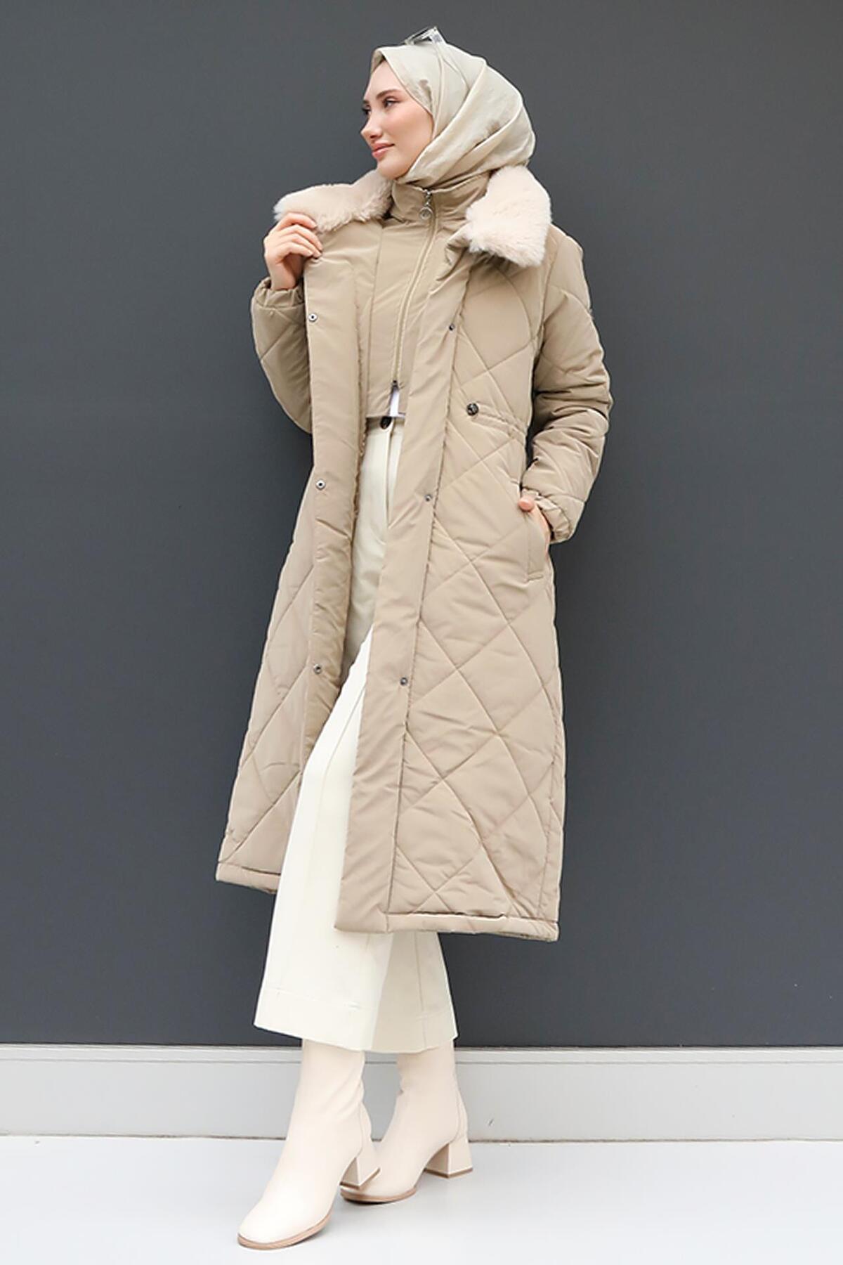 Şişme Anorak Mont Bej