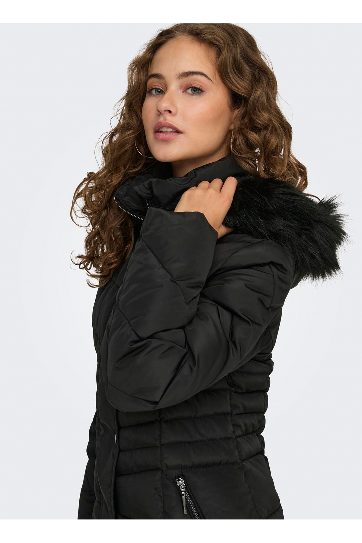 Siyah Kadın Kaban ONLNORA PUFFER COAT LIFE CC OTW