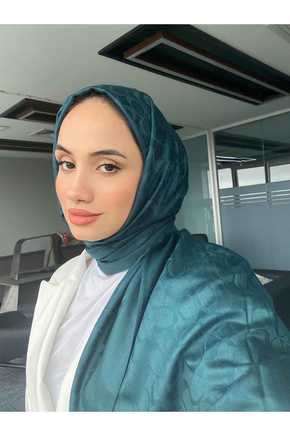 C Desen Çift Taraflı Kaşmir İpek Şal Premium Kalite