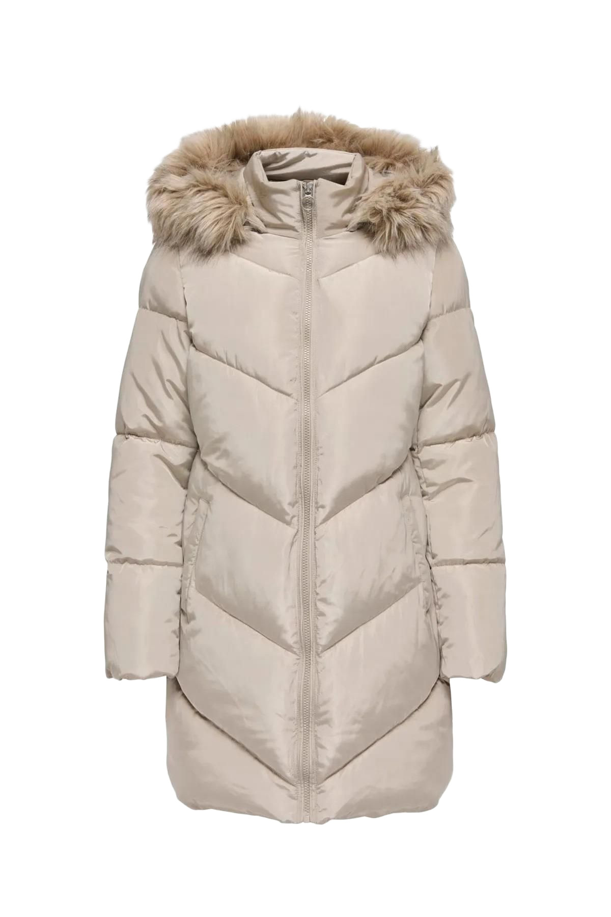 ONLMYNTE BF LONG PUFFER OTW Kadın Gri Kaban - 15238323