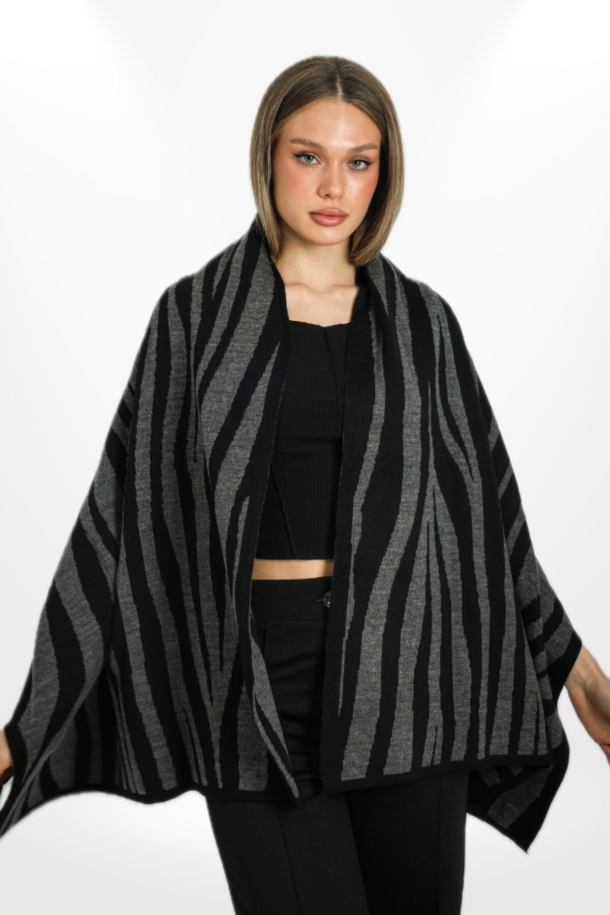 Triko Omuz Şalı Çift Taraflı - Boyun Şalı - Özel Gün Omuz Şalı - Kışlık Şal