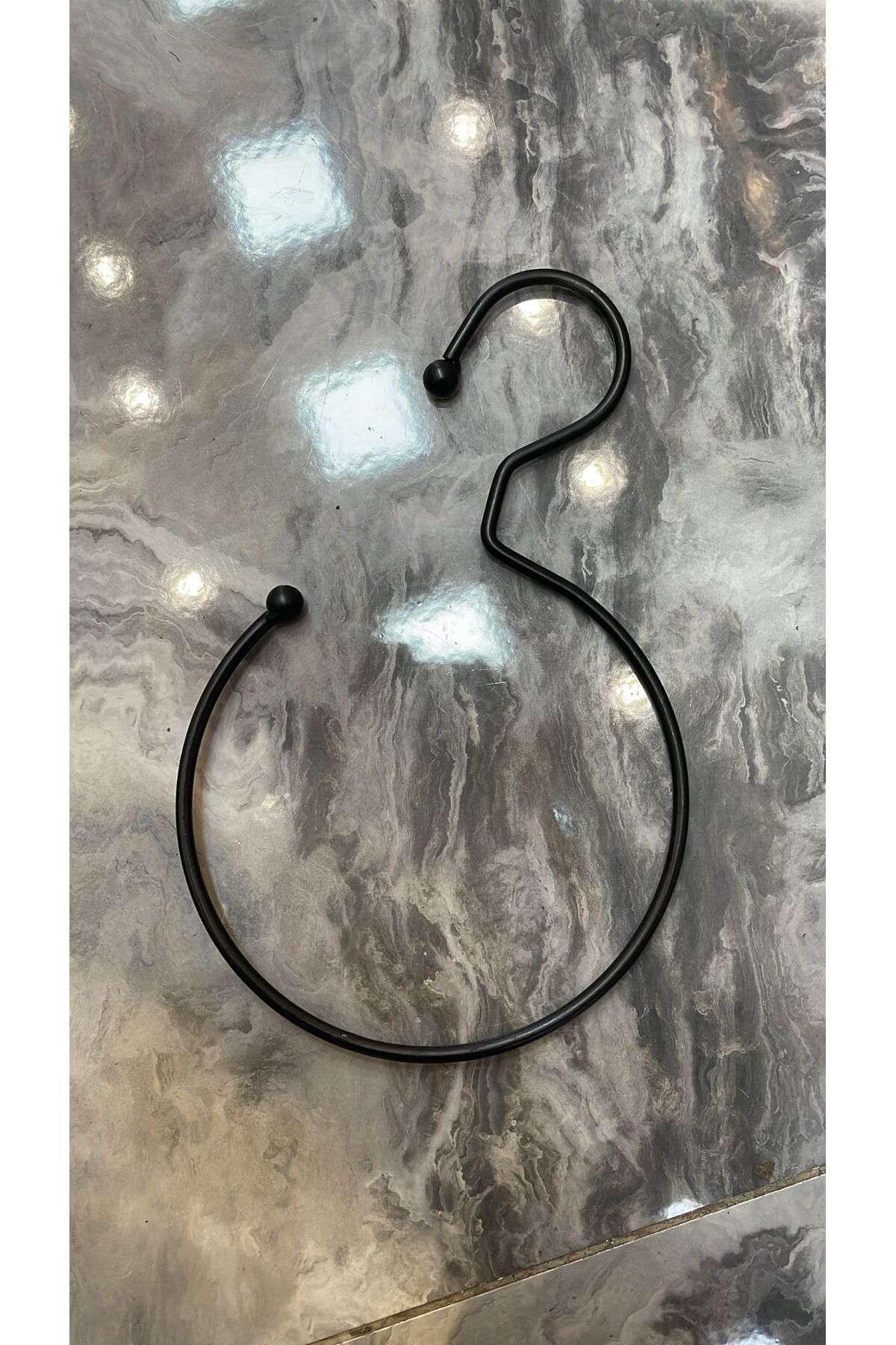 Yuvarlak Metal Şal Askısı Siyah Renk