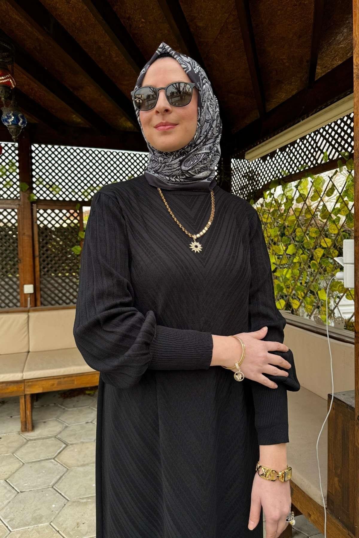 Yağmur Triko Elbise Siyah