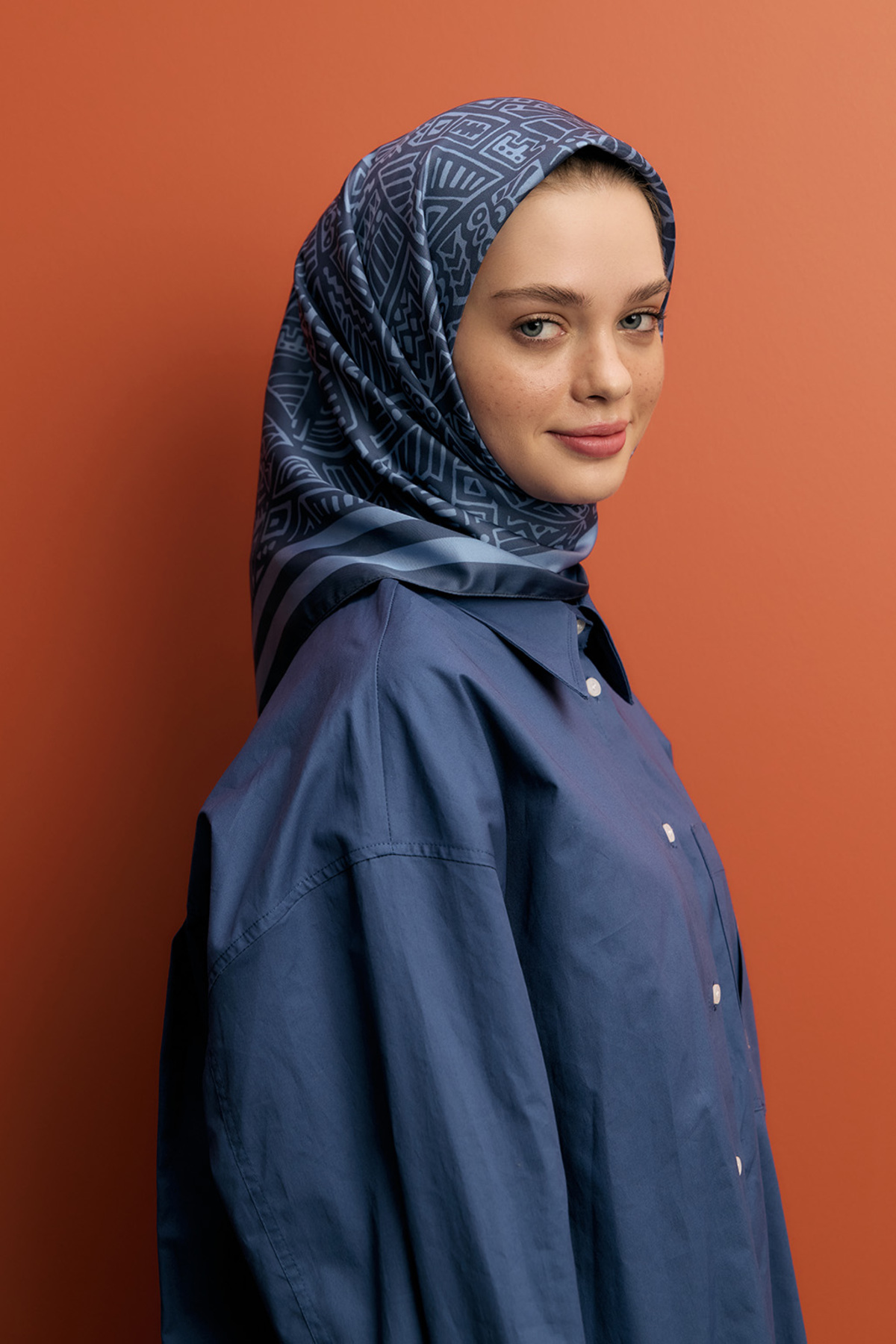 Twill İpek Eşarp Tina İndigo