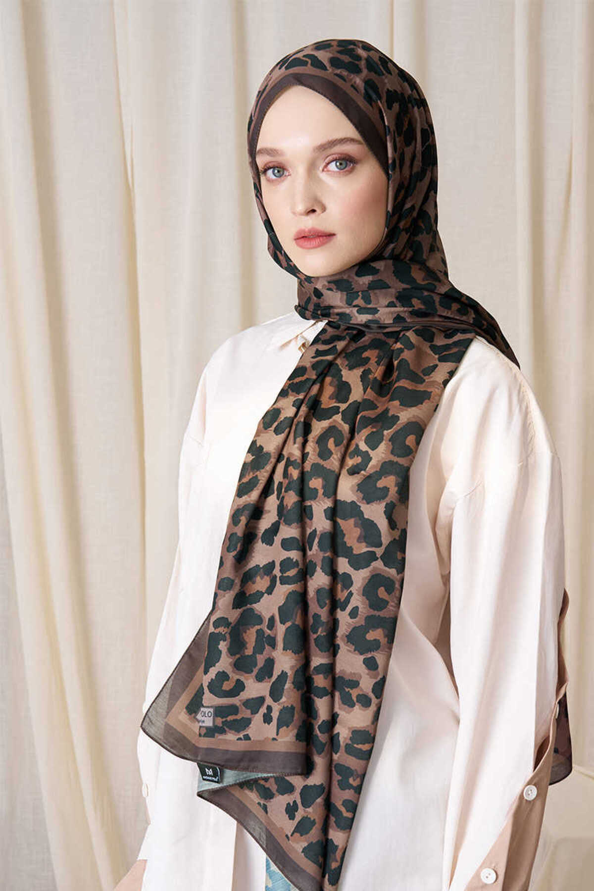 Historical Leopar Desen Şal - Mocha