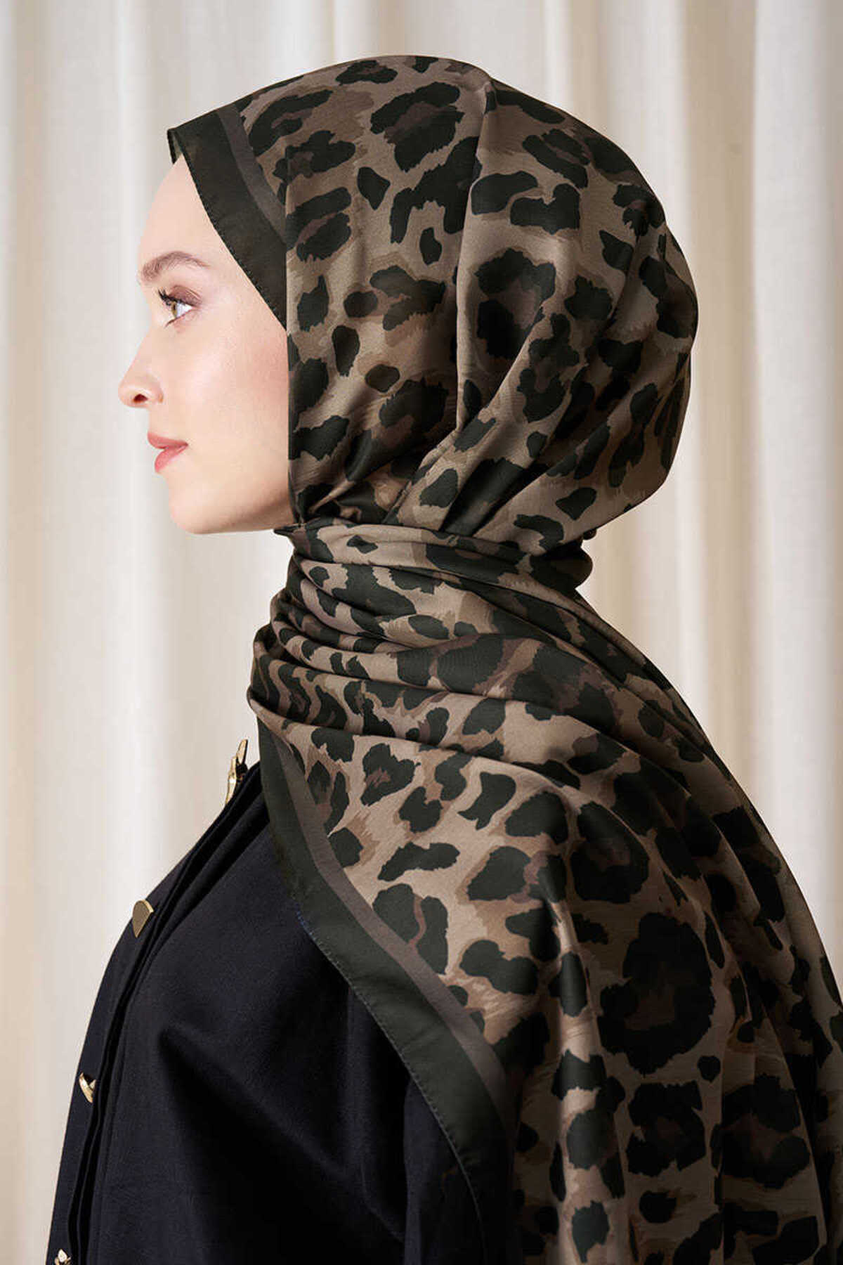 Historical Leopar Desen Şal - Acı Kahve