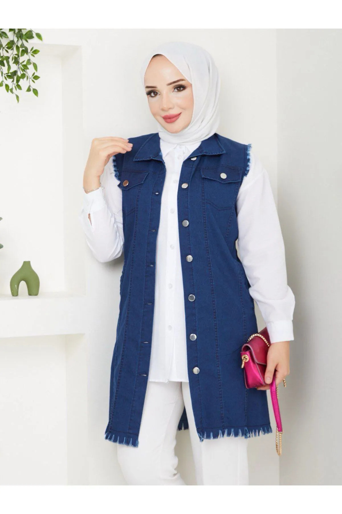 Tesettür Kadın Kot Yelek