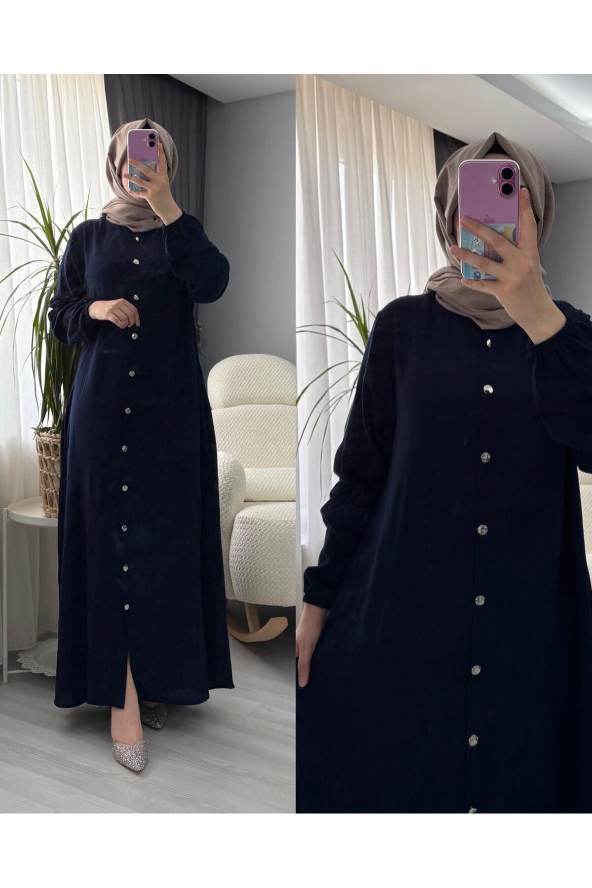 TESETTÜR BOYDAN DÜĞMELİ FERACE