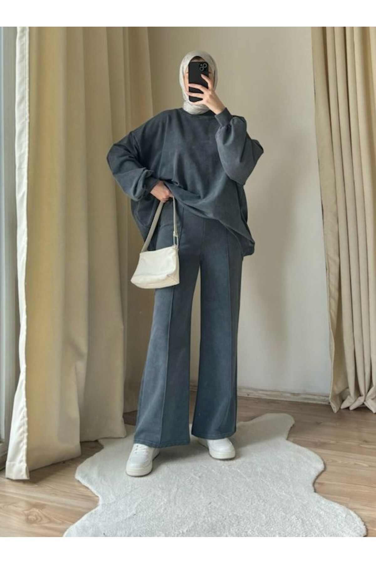 9033-9034 - Şık Rahat 2 Iplik Soft Yıkama Salaş Kadın Takım