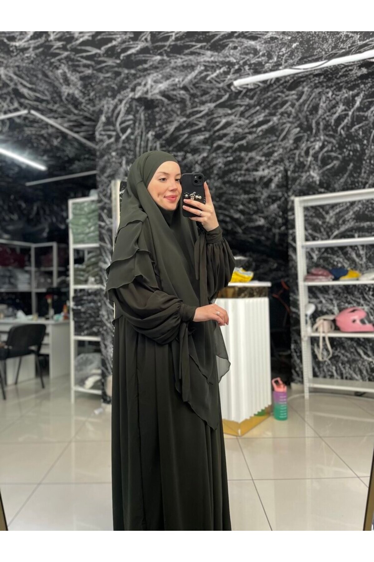 KOLDAN BAGLAMALI TAKIM TESETTUR MORN ABAYA BALON KOLEKSTRA ŞALŞ ŞİFON SUFFLE ŞAL HAZIR PEÇELİ HAC