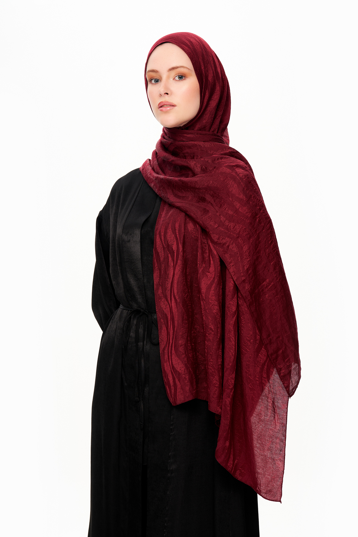 Sable Drift Premium Jakarlı Şal Bordo