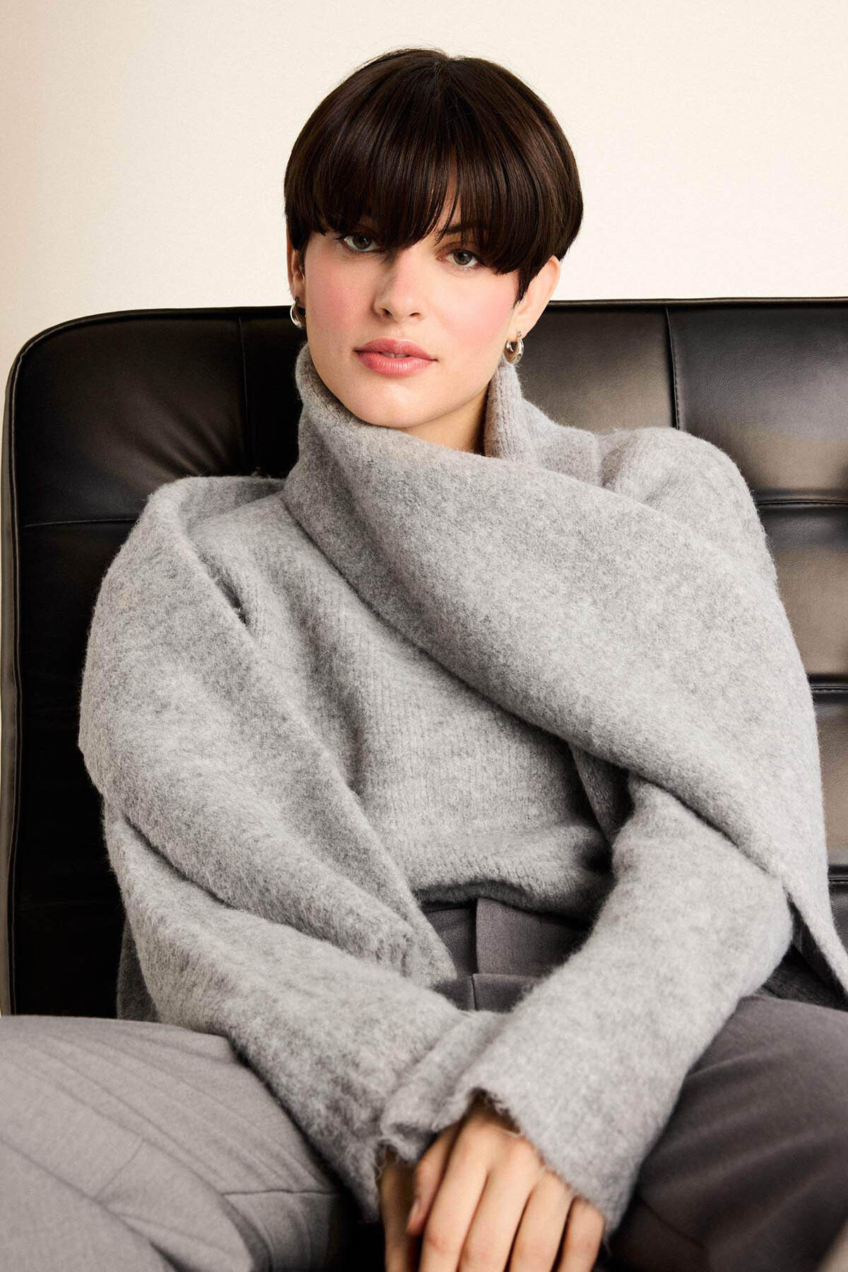 Gri Kadın Kazak F4768AX/GR515