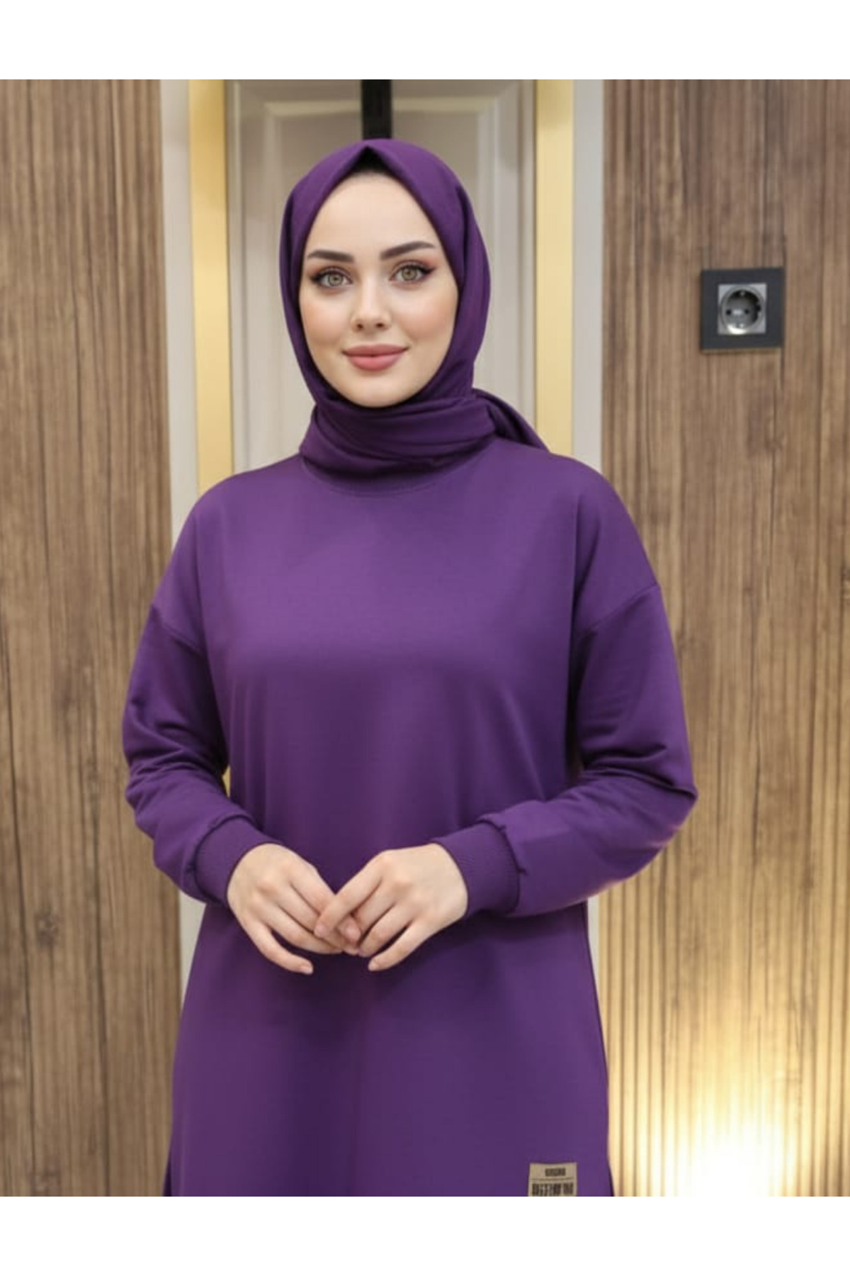 KADIN İKİ İPLİK TESETTÜR YIRTMAÇLI TUNİK